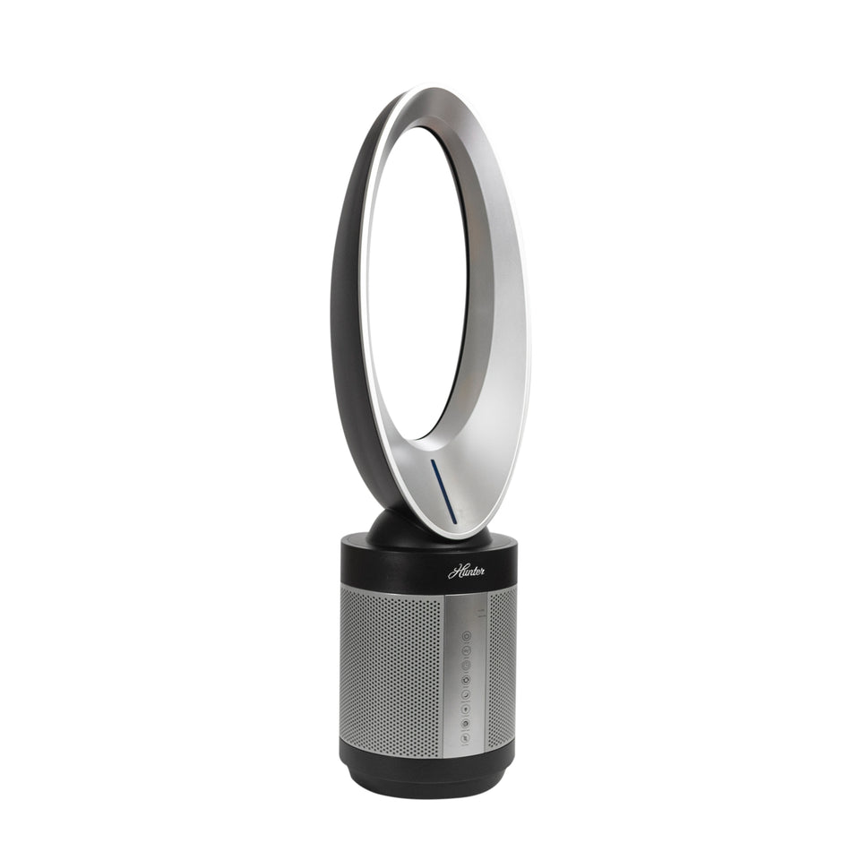 Hunter ExtremeAir Tower Bladeless Air Purifier Fan | 2-in-1 Air Purifiers for Home & Bladeless Fan Combo | HPF520BLS (Black)