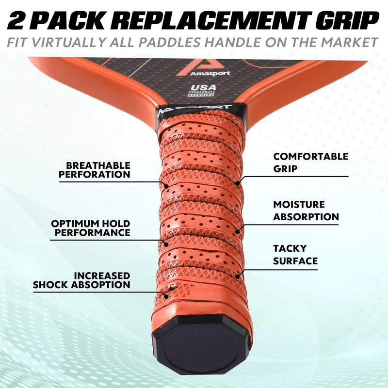 AMA SPORT Pickleball Paddle Grip Tape 2 Pack Pickleball Overgrip Replacement Grip Wrap for Pickleball Rackets