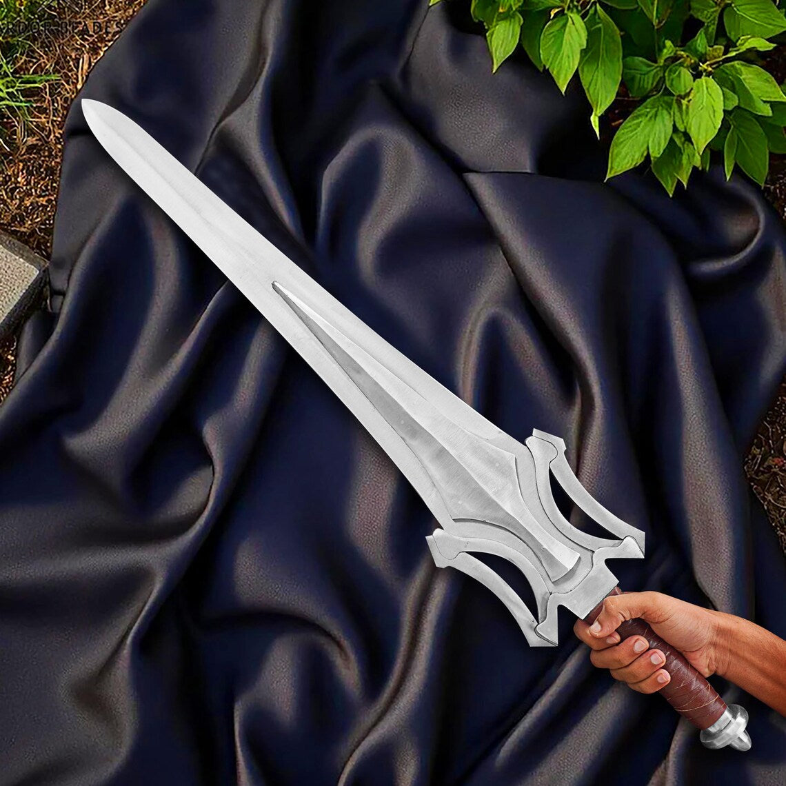 41" Handmade Hee-Man Master Sword with Leather Scabbard Collectible Norse Medieval Replica