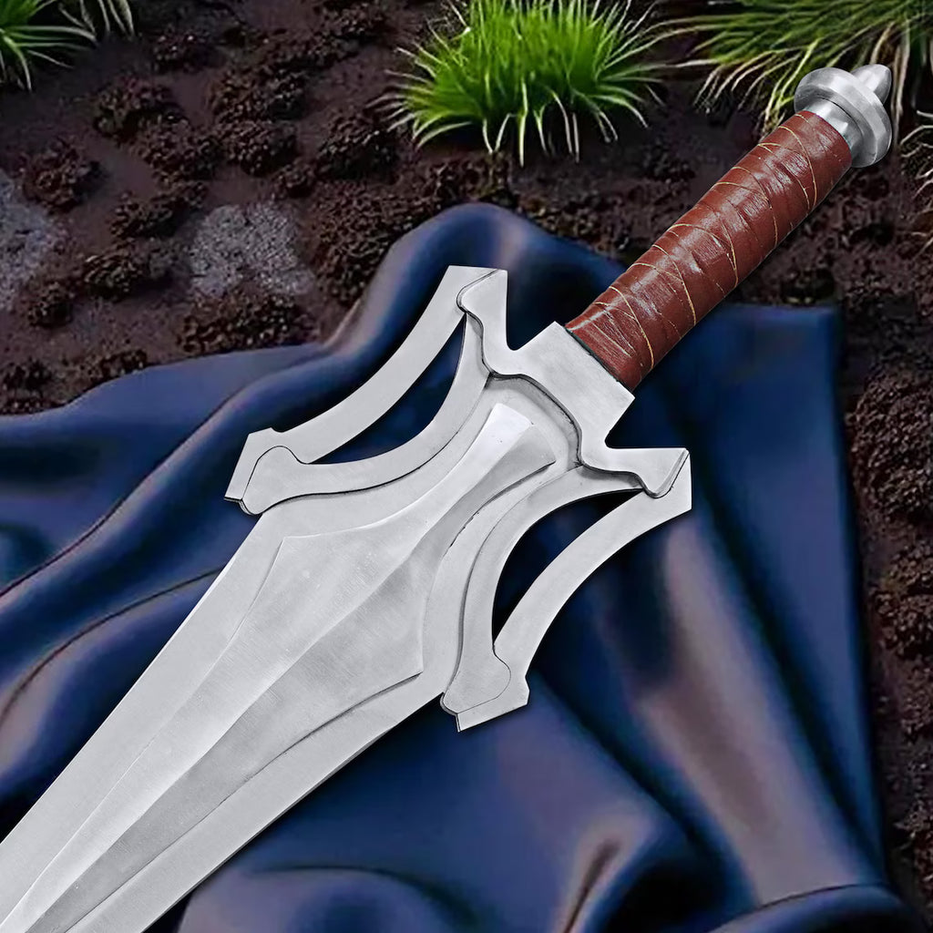41" Handmade He-Man Master Sword with Leather Scabbard Collectible Norse Medieval Replica