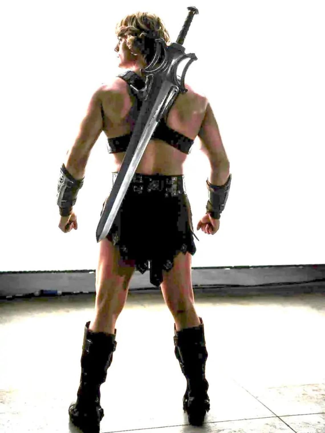 41" Handmade Hee-Man Master Sword with Leather Scabbard Collectible Norse Medieval Replica