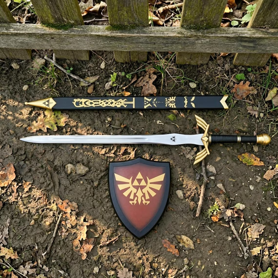 The Legend of Zelda Master Sword Replica – Handmade - Approx. 41" Display Sword with Scabbard & Wall Mount