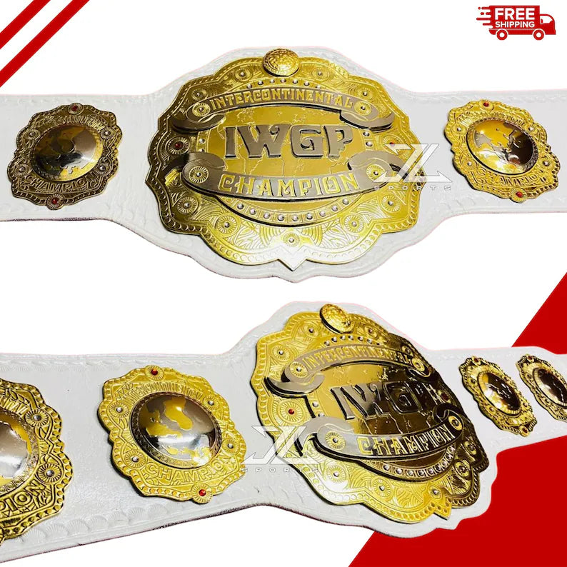 IWGP WHITE Intercontinental Wrestling Heavyweight Championship Belt - Adult Size Replica - NJPW Style Premium White Title Belt