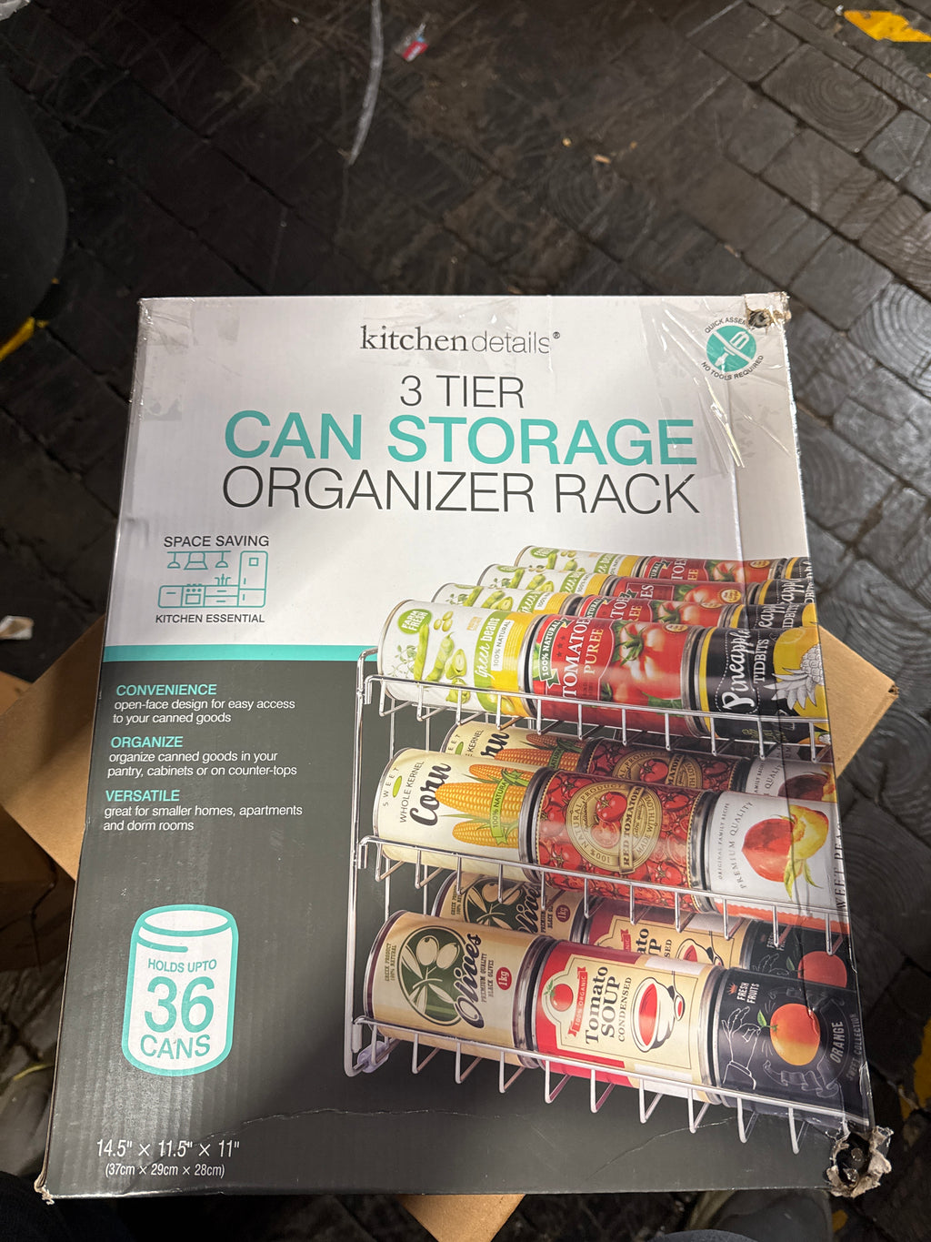 Kitchen Details 3 Tier Can Organizer | Canned Food Storage Rack | Kitchen Cabinet and Pantry Organization | Holds 36 Cans | Space Saving | Chrome