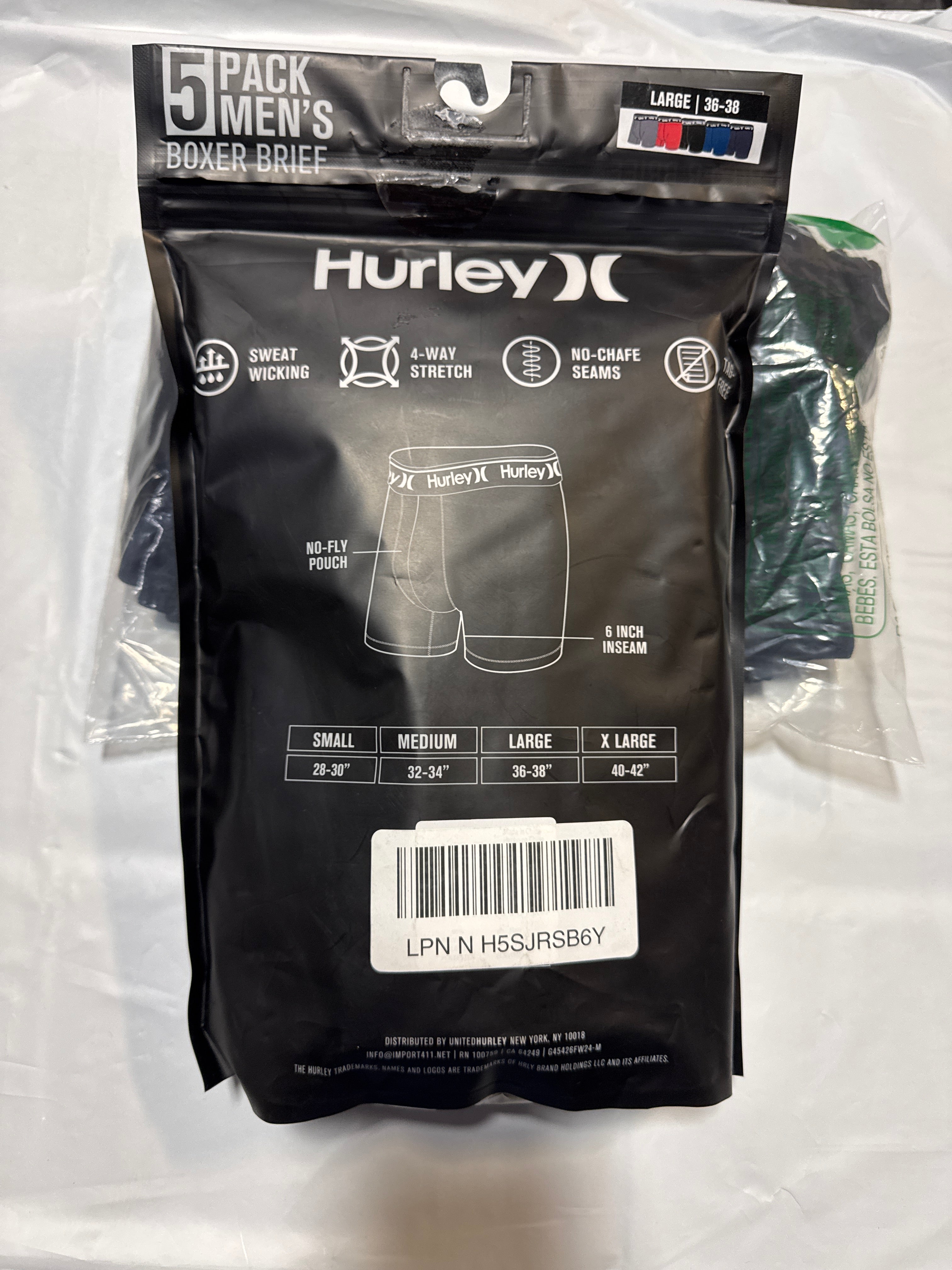 Hurley mens 5 Pack Stretch Boxer Briefs