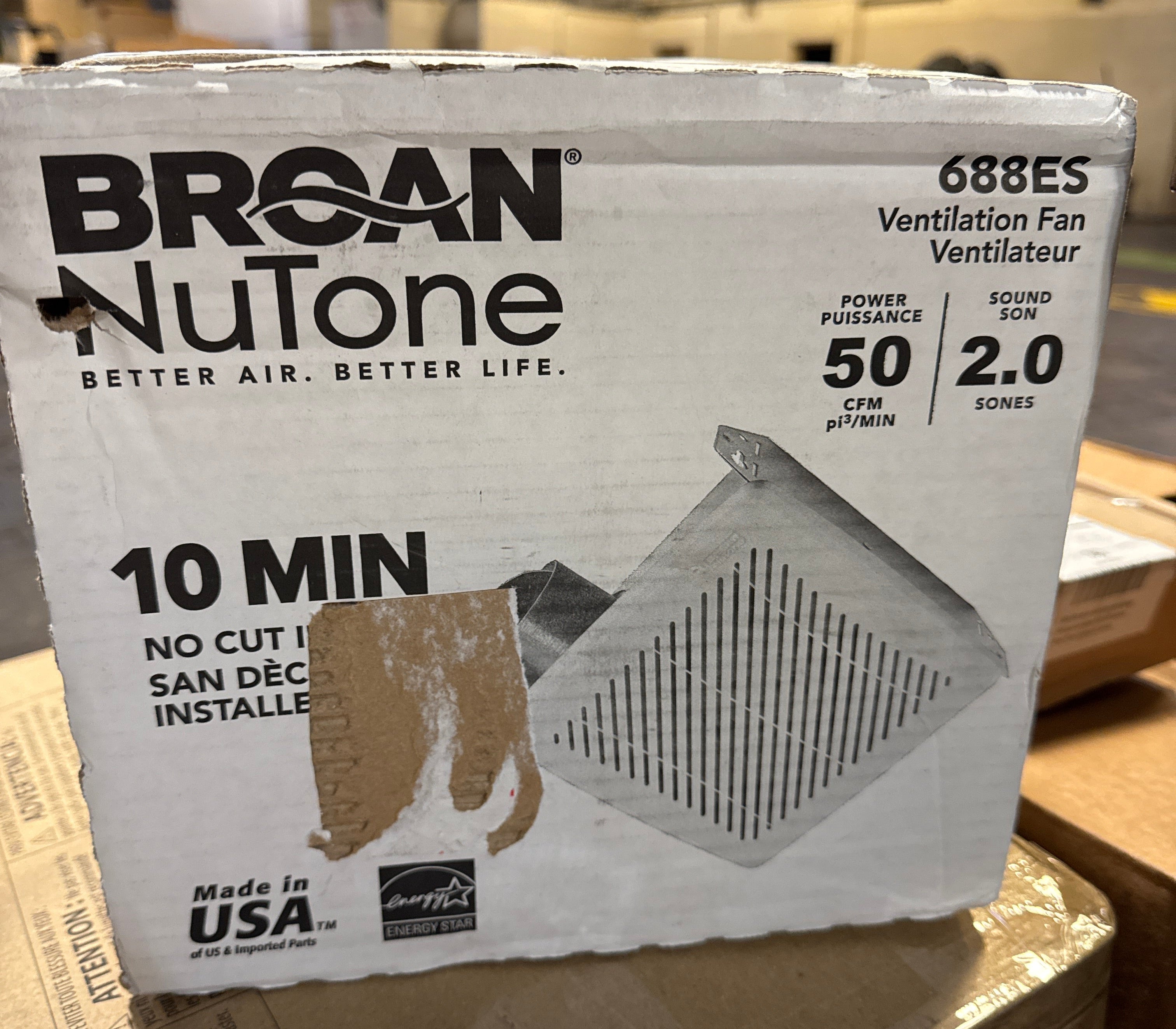 Broan-Nutone® Bathroom Exhaust Fan, 50 CFM Modern Grille, Energy Star Fan, 2.0 Sones