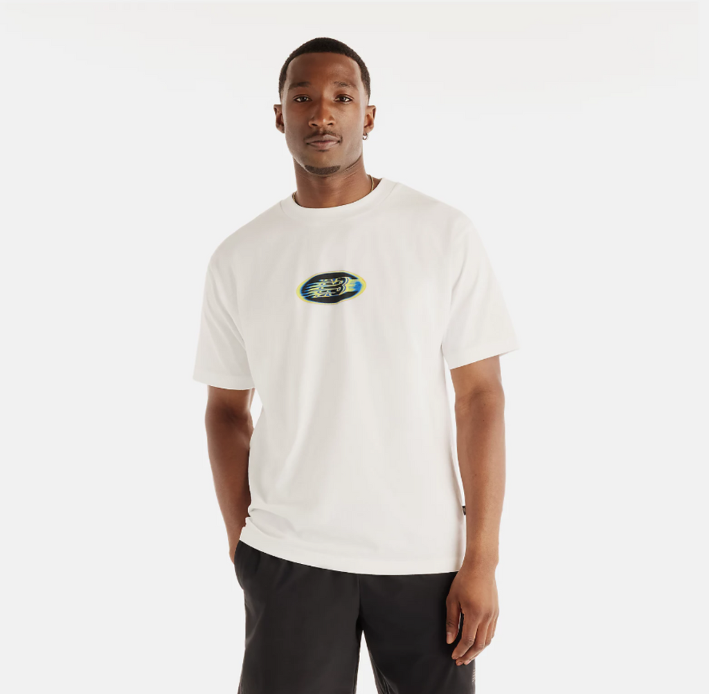 NEW BALANCE Men's Heat Map Brand T-Shirt in White - LG