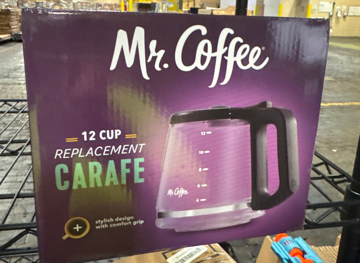 Mr. Coffee 12-Cup Replacement Carafe – Compatible with Mr. Coffee 12 Cup Machines, Glass Pot with Black Handle