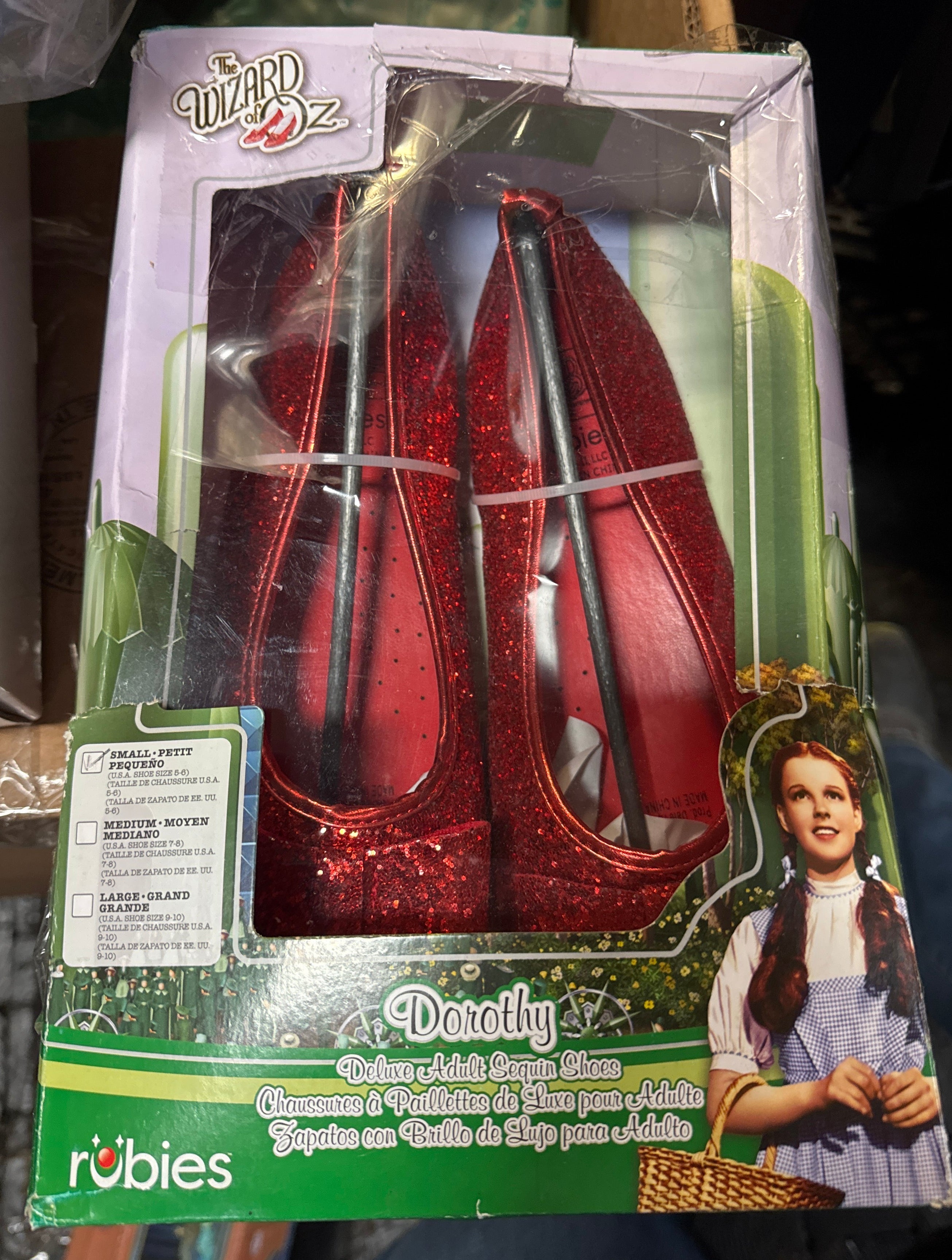 Rubies Wizard of Oz: Dorothy Deluxe Red Glitter Costume Shoes for Kids, Girl's Small