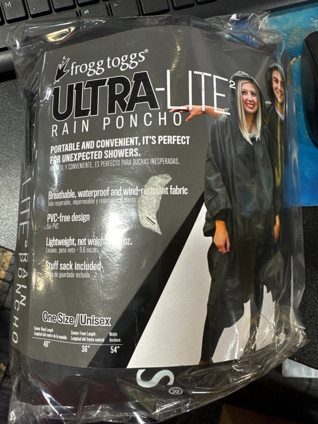 Frogg Toggs Ultra Lite II Poncho Black (one size)