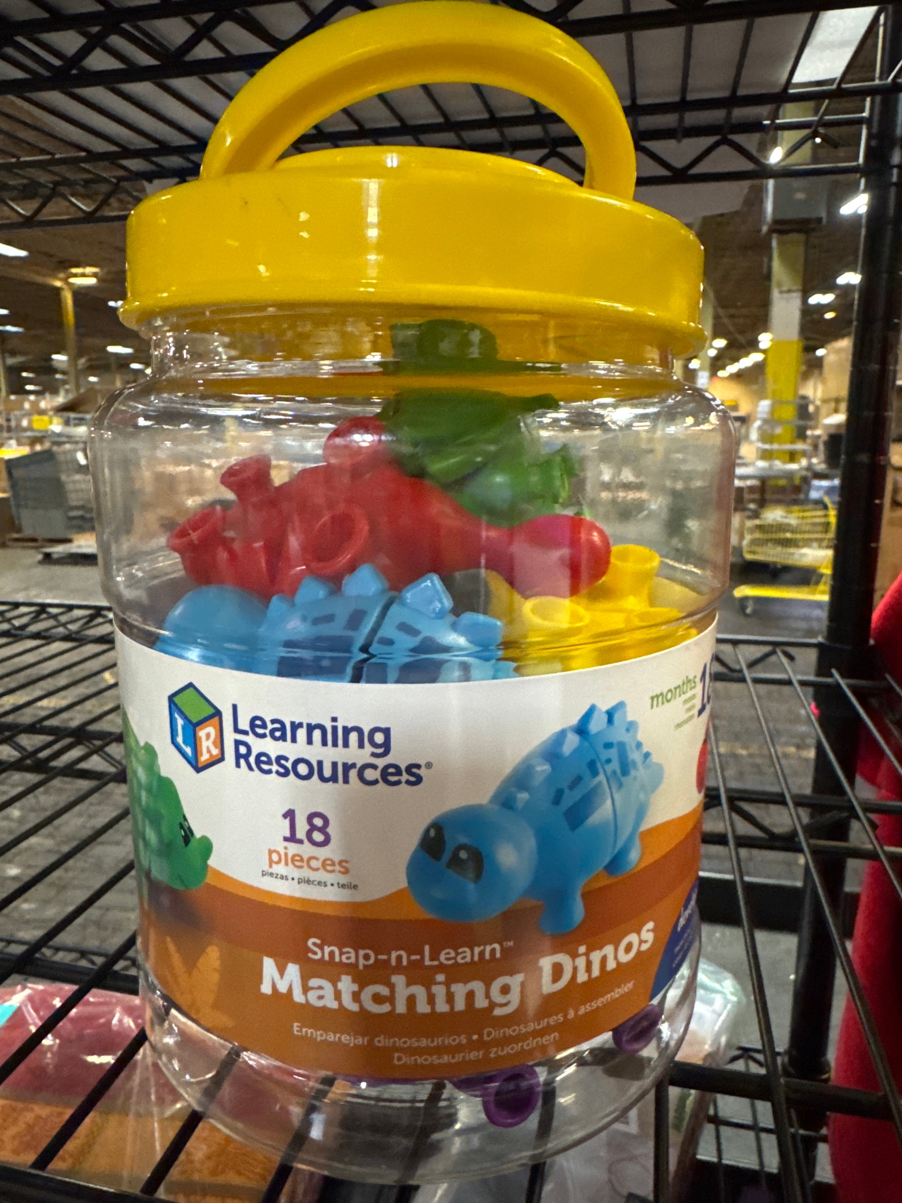 Learning Resources Snap-n-Learn Matching Dinos, Fine Motor, Counting & Sorting Toy, 18 Pieces, Ages 18+ months