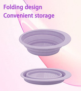 Oval Silicone Makeup Brush Cleaning Mat/Bowl | Collapsible | Lavender