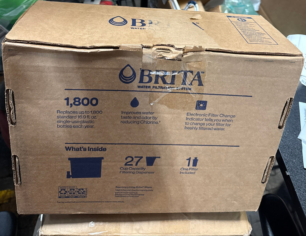 Brita UltraMax Large Water Dispenser With Standard Filter, BPA-Free, Reduces Copper, Cadmium and Mercury Impurities, Lasts 2 Months or 40 Gallons, Includes 1 Filter, Kitchen Accessories, Large 27-Cup