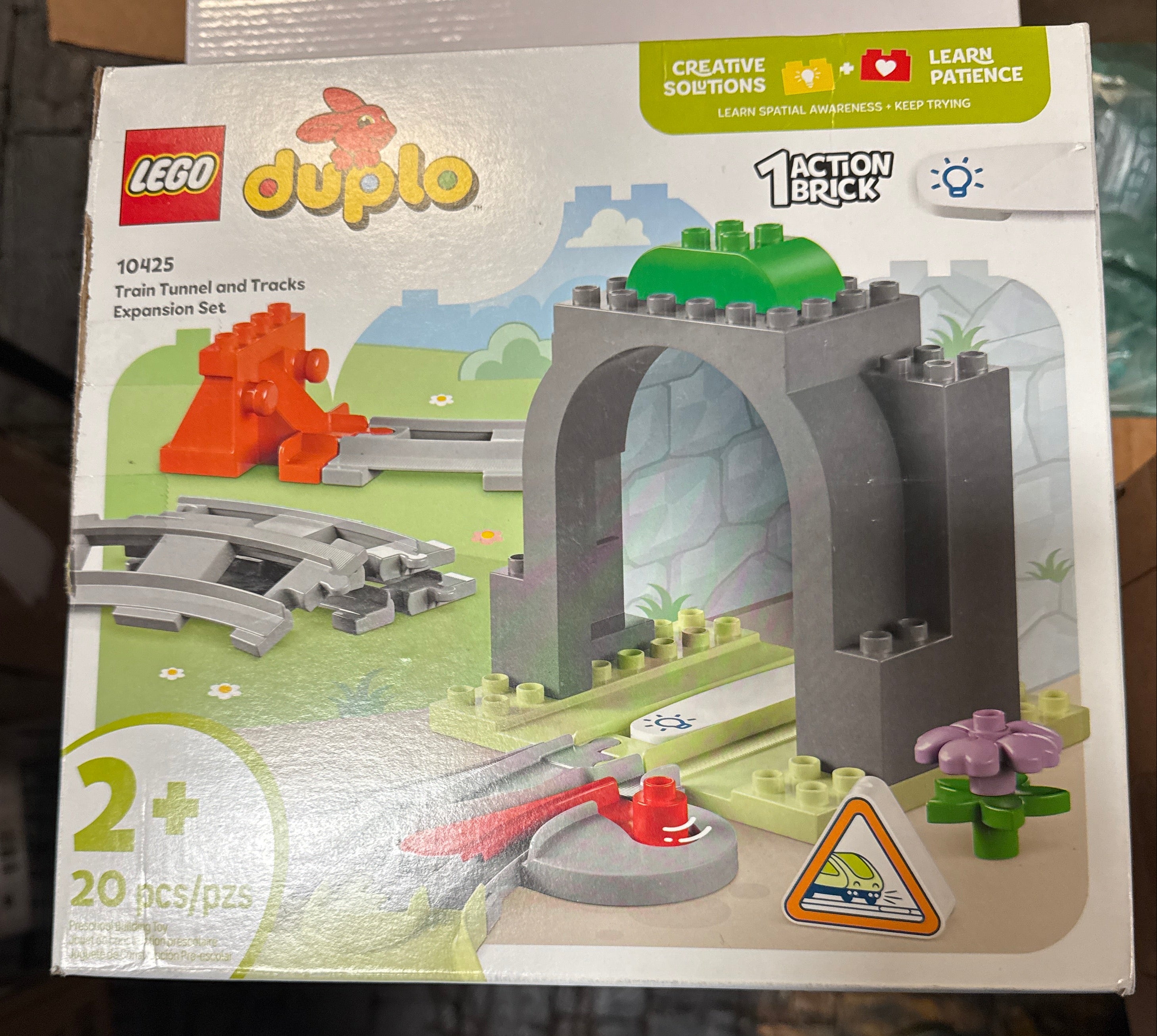 LEGO DUPLO Town Train Tunnel and Tracks Expansion Set - 10 Extra Pieces of Train Tracks - Preschool and Toddler Train Set, Ages 2+ - Building Toy for Boys and Girls - 10425