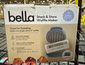 Bella Snack-n-Store Min Waffle Maker, EverGood™ Ceramic Nonstick Coating, Cord Wrap, Ready Indicator Light & Cool Touch Handles, Stackable Design & Customizable Plates, 350 Watt, Surf