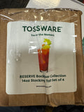 TOSSWARE 14oz Stacking Tall SET OF 4, Premium Quality, Tritan Dishwasher Safe & Heat Resistant Unbreakable Plastic Highball Glasses, Clear