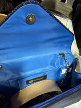 Dasein Women's Evening Bags Envelope Handbag Party Prom Clutch Purse Shoulder Cross Body Bag-Blue
