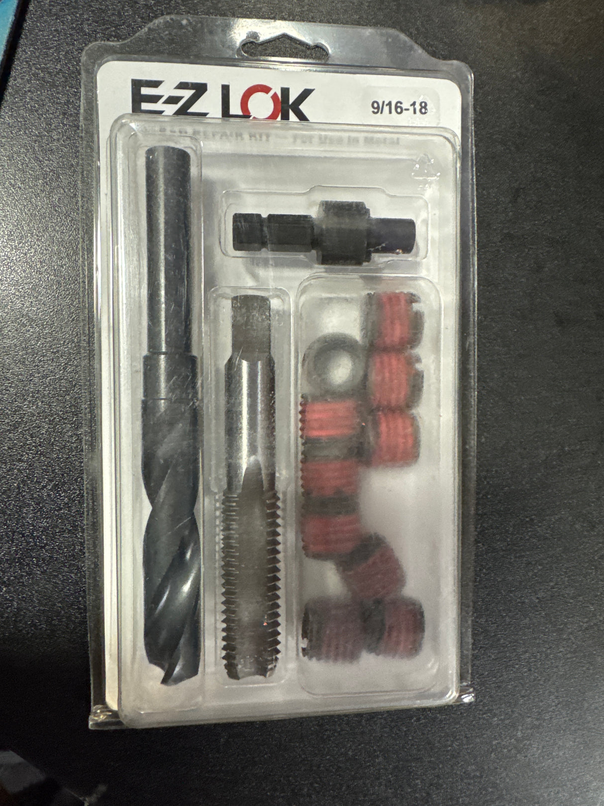 E-Z LOK EZ-329-918 Threaded Inserts for Metal; 9/16-18 Installation Kit, Steel, Black Oxide