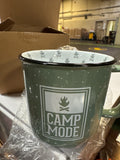 Pavilion Gift Company - Camp Mode Ceramic 18-ounce Mug, Green with Speckled Finish, Durable Thick Walled Camping Style Coffee Cup, Campfire Mug, Cabin Decor, RV Accessories, 1 Count