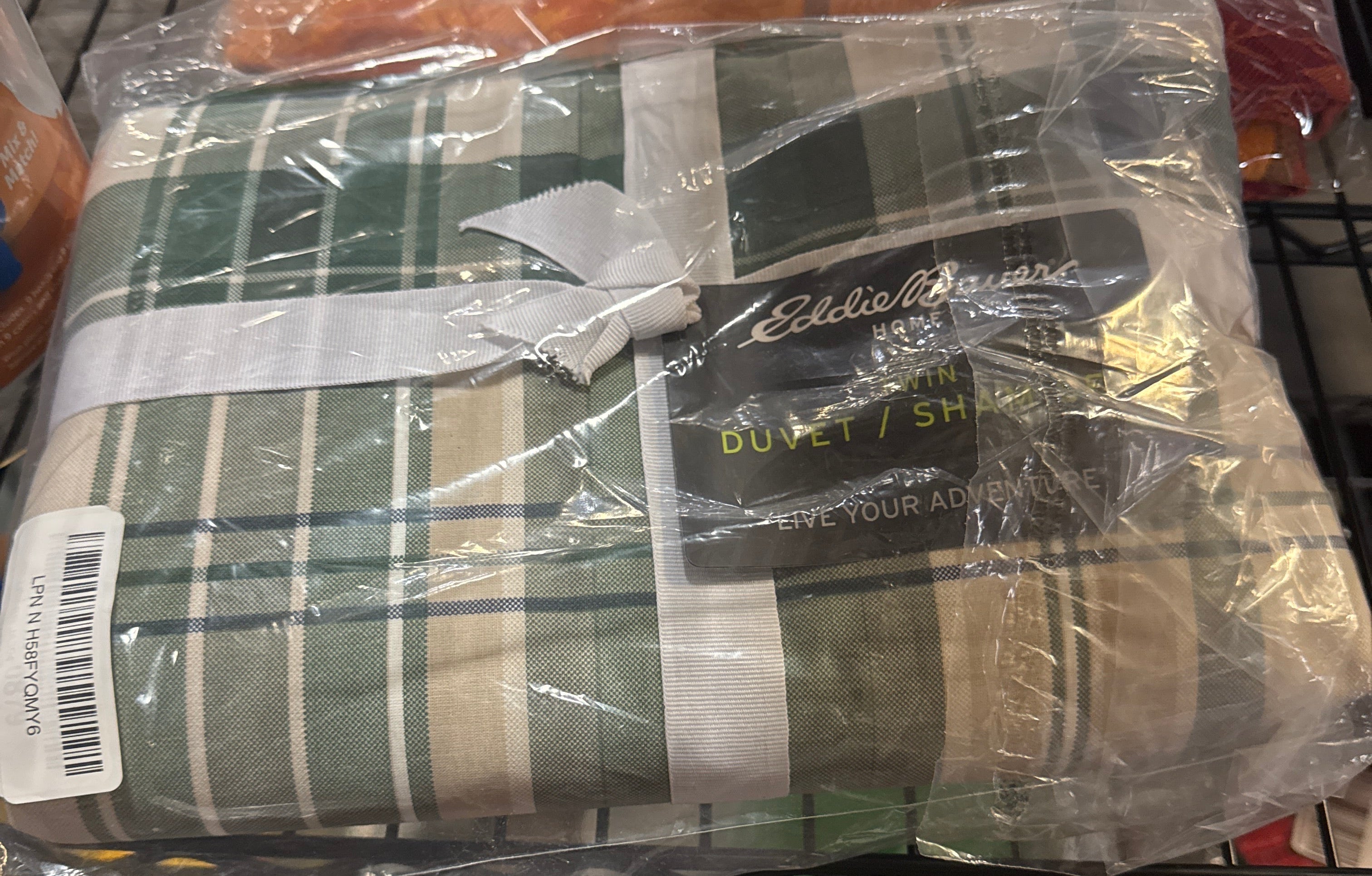 Eddie Bauer - Twin Timbers Reversible Duvet Cover & Sham Set Green: Cotton Bedding Set, 180 Thread Count, Button Closure