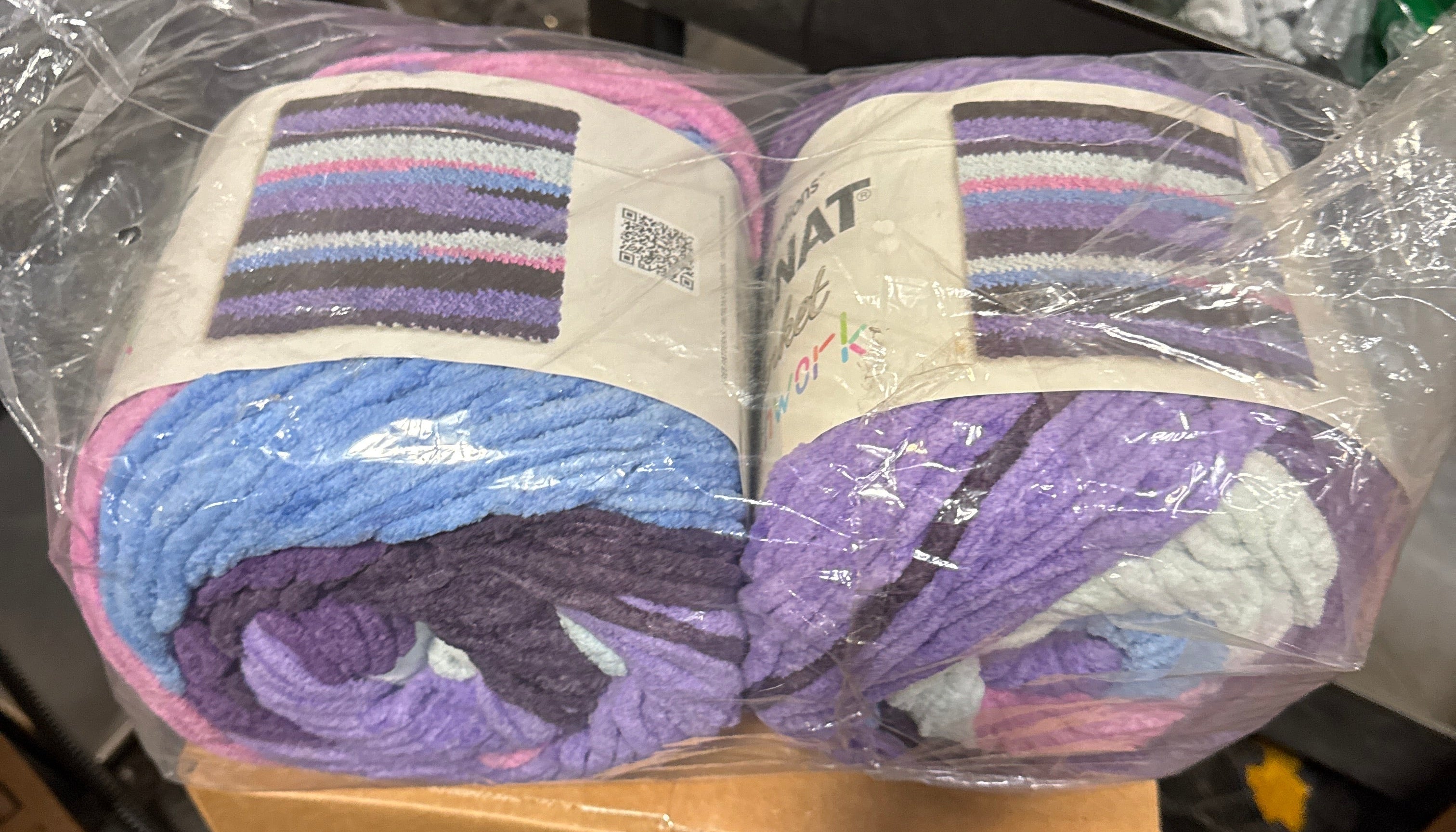 2 Pack - Bernat Blanket Patchwork Yarn-Purple Pop - 5A002Z44-1H1B6