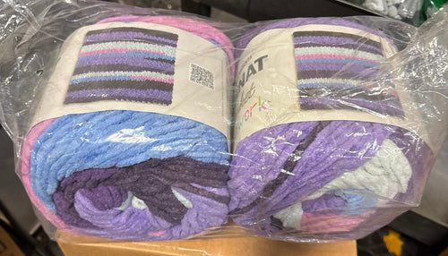 2 Pack - Bernat Blanket Patchwork Yarn-Purple Pop - 5A002Z44-1H1B6