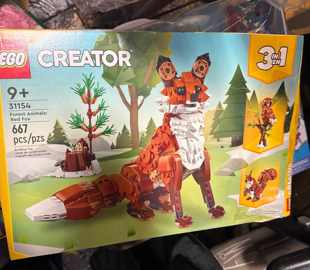 LEGO Creator 3 in 1 Forest Animals Red Fox Toys - Building Toys for Kids, Boys & Girls, Ages 9+ - W/ 3 Building Options into Fox, Owl, or Squirrel - Gift for Christmas - 31154
