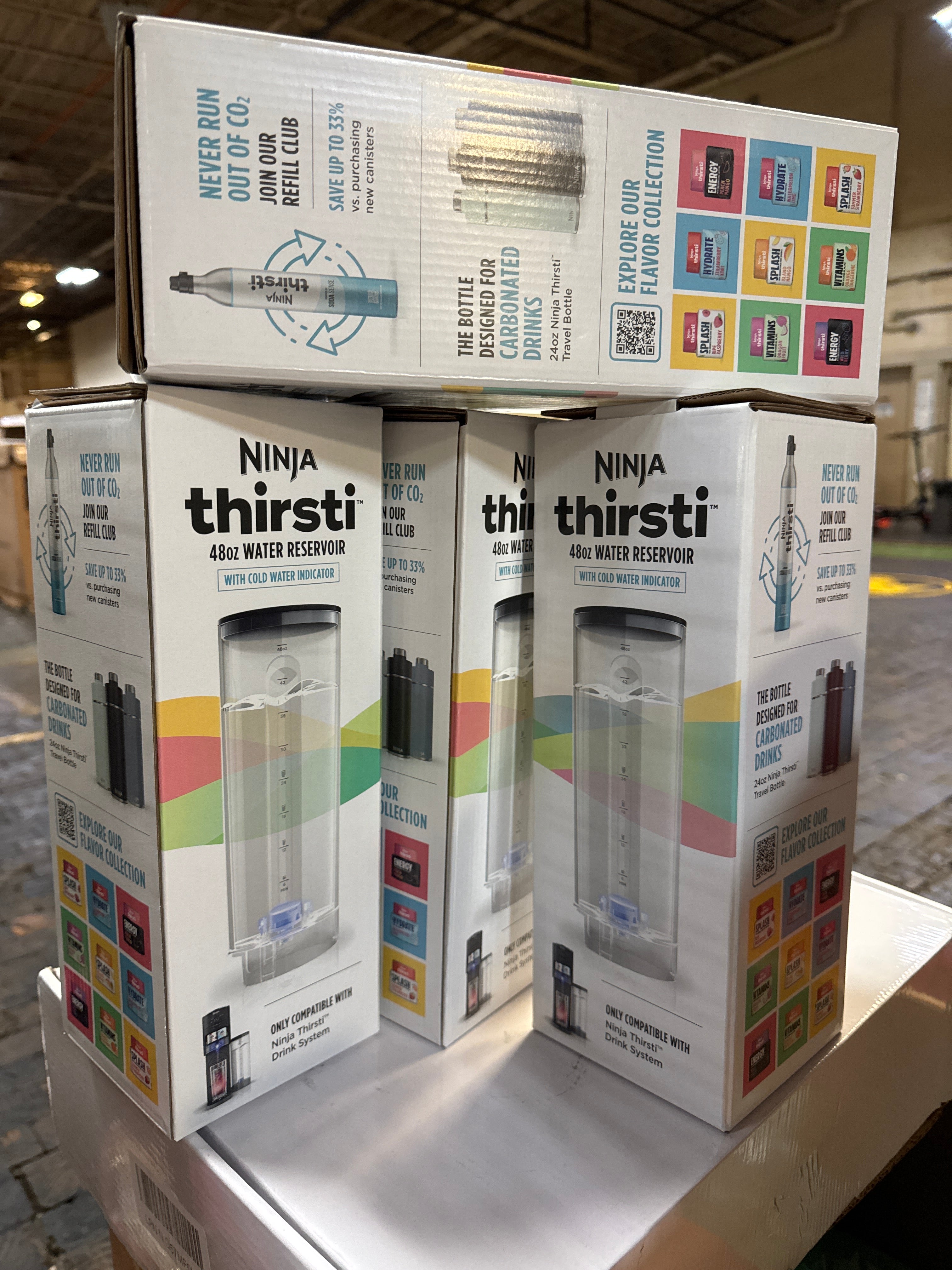 Ninja WCX01WR Thirsti 48oz Removable Water Reservoir, Black. Only Compatible with the Ninja Thirsti Drink System WC1001, Clear