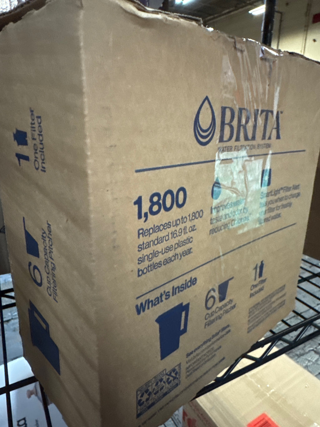 Brita Metro Water Filter Pitcher with Smart Light Change Indicator, 6-Cup Capacity, White
