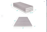 Best Choice Products - 4in Portable Mattress Topper, Tri-Fold Mattress Pad - Gray