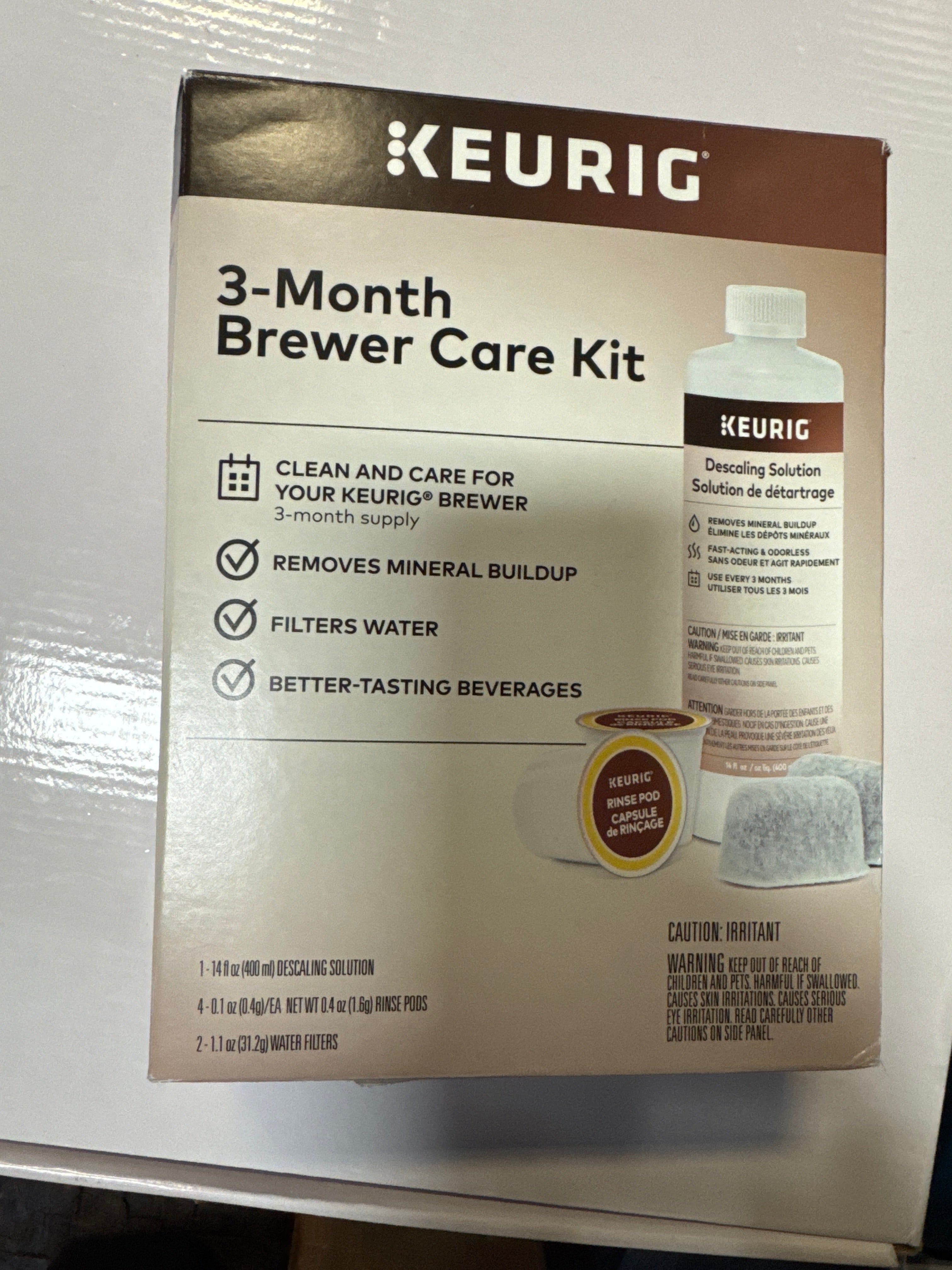 Keurig 3 Month Brewer Care Kit: Descaling Solution & Cleaner for Coffee Maker Maintenance