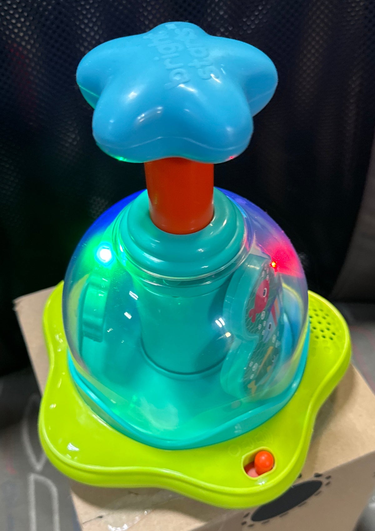 Bright Starts Press & Glow Spinner Cause and Effect Musical Baby Toy, Age 6 Months+