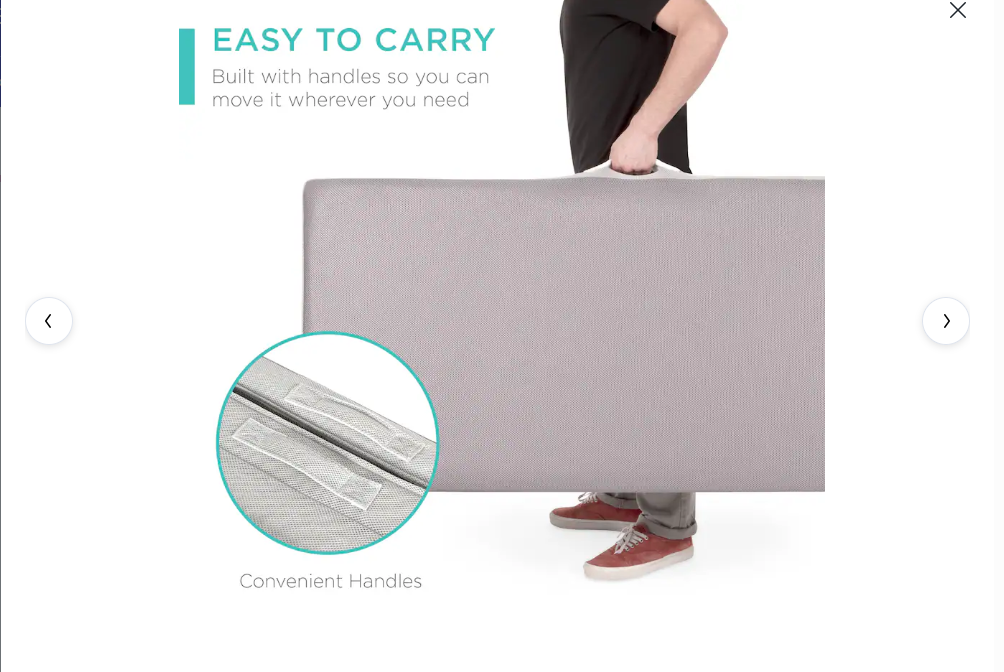 Best Choice Products - 4in Portable Mattress Topper, Tri-Fold Mattress Pad - Gray