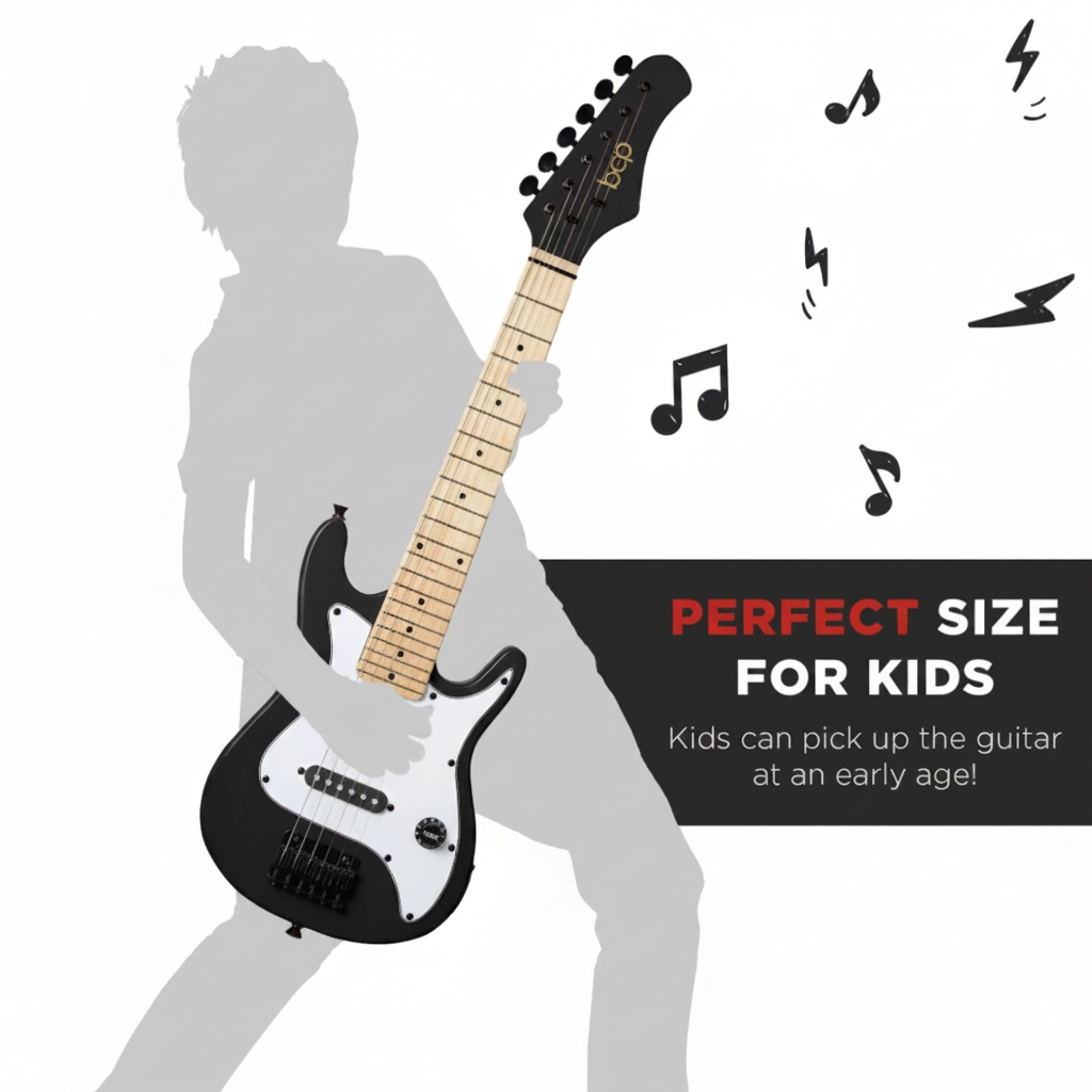Best Choice Products - Kids Electric Guitar Beginner Starter Kit w/ 5W Amplifier - 30 in - Black