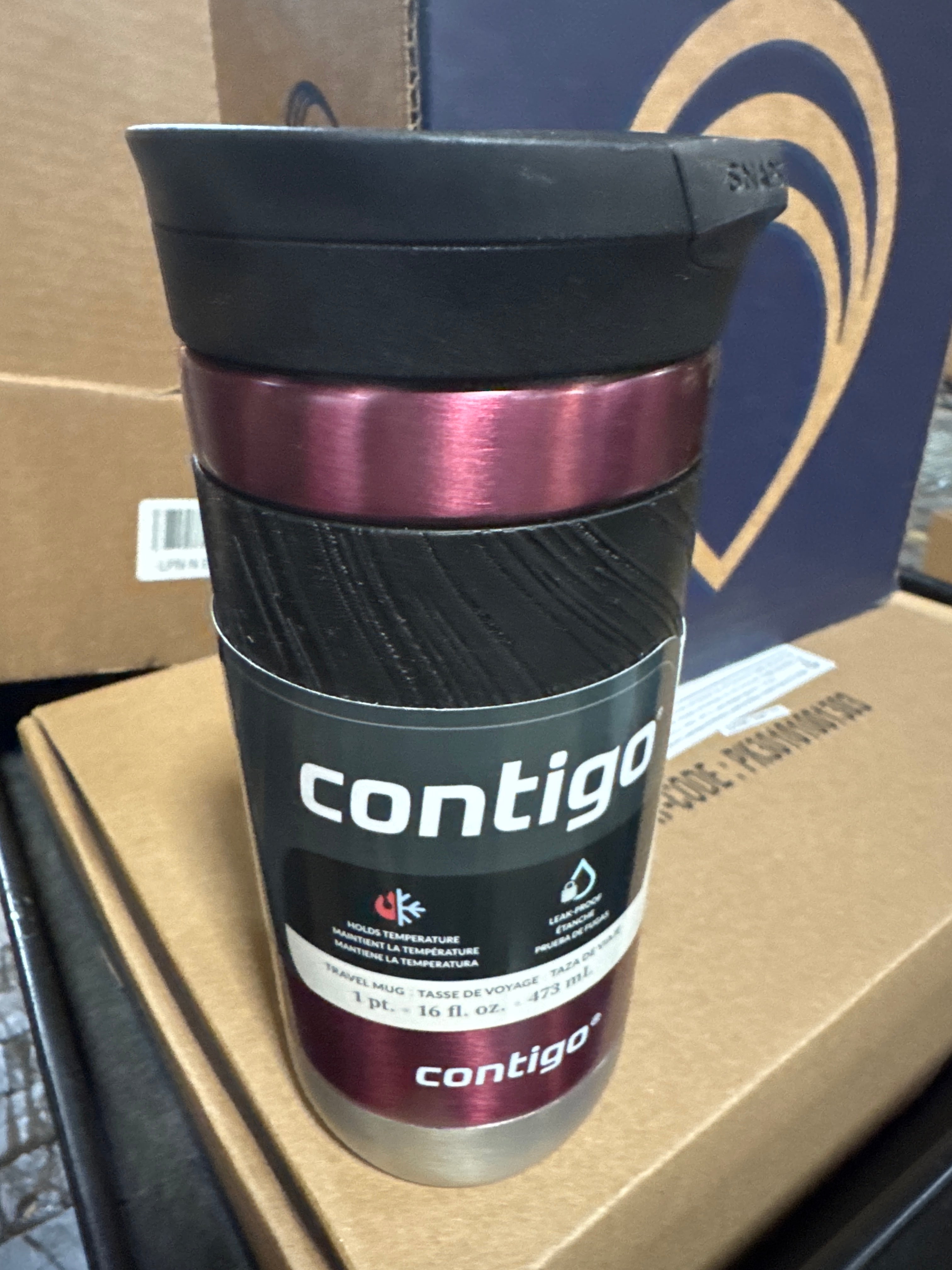 Contigo Byron 2.0 Stainless Steel Travel Mug with SNAPSEAL Lid and Grip, 16oz.