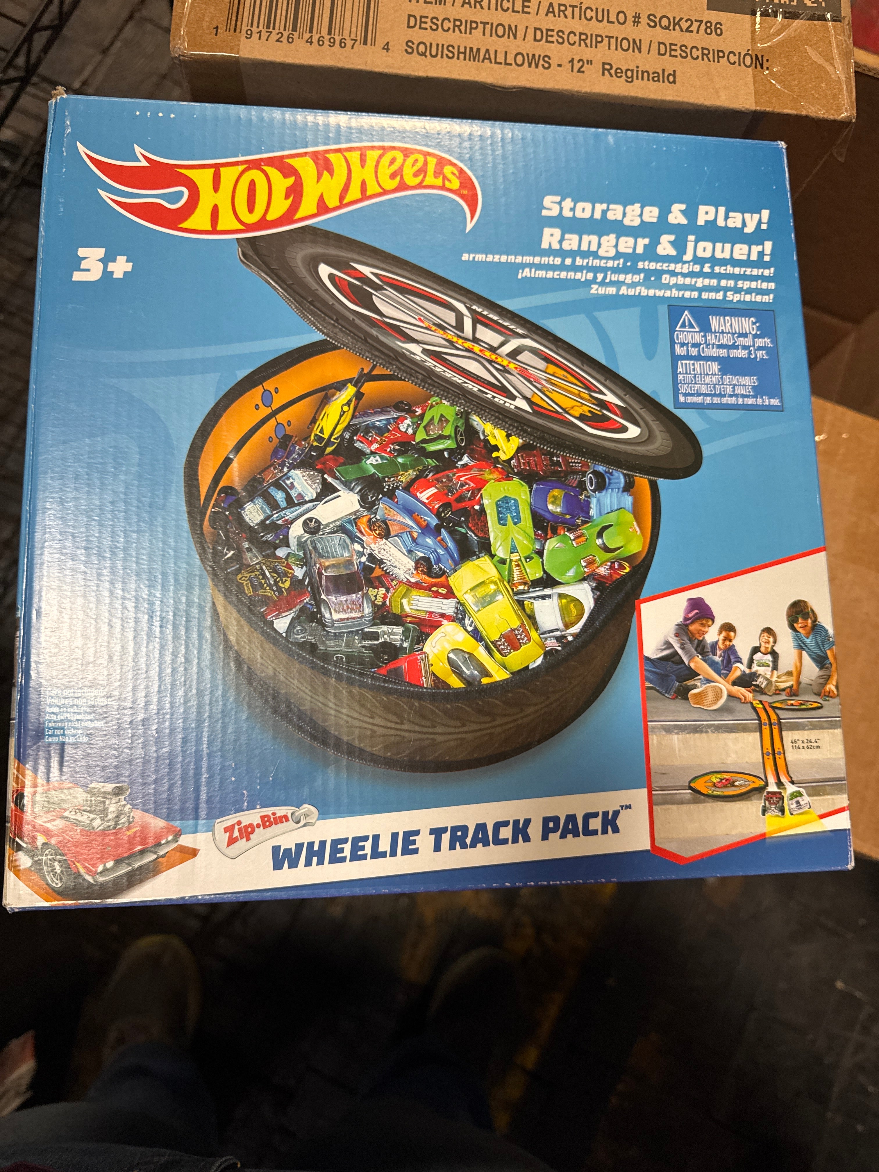 Hot Wheels Tara Toy: ZipBin Wheelie Track Pack - Unzips Into A Racetrack Mat, Holds 100 Toy Cars, Storage & Play, Circle Tire Design, Kids Ages 3+