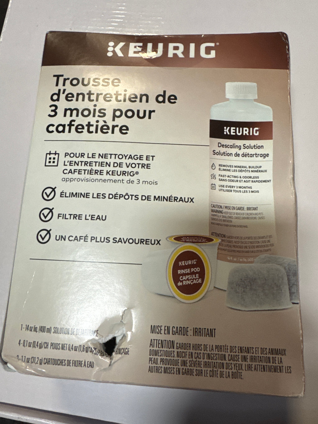 Keurig 3 Month Brewer Care Kit: Descaling Solution & Cleaner for Coffee Maker Maintenance