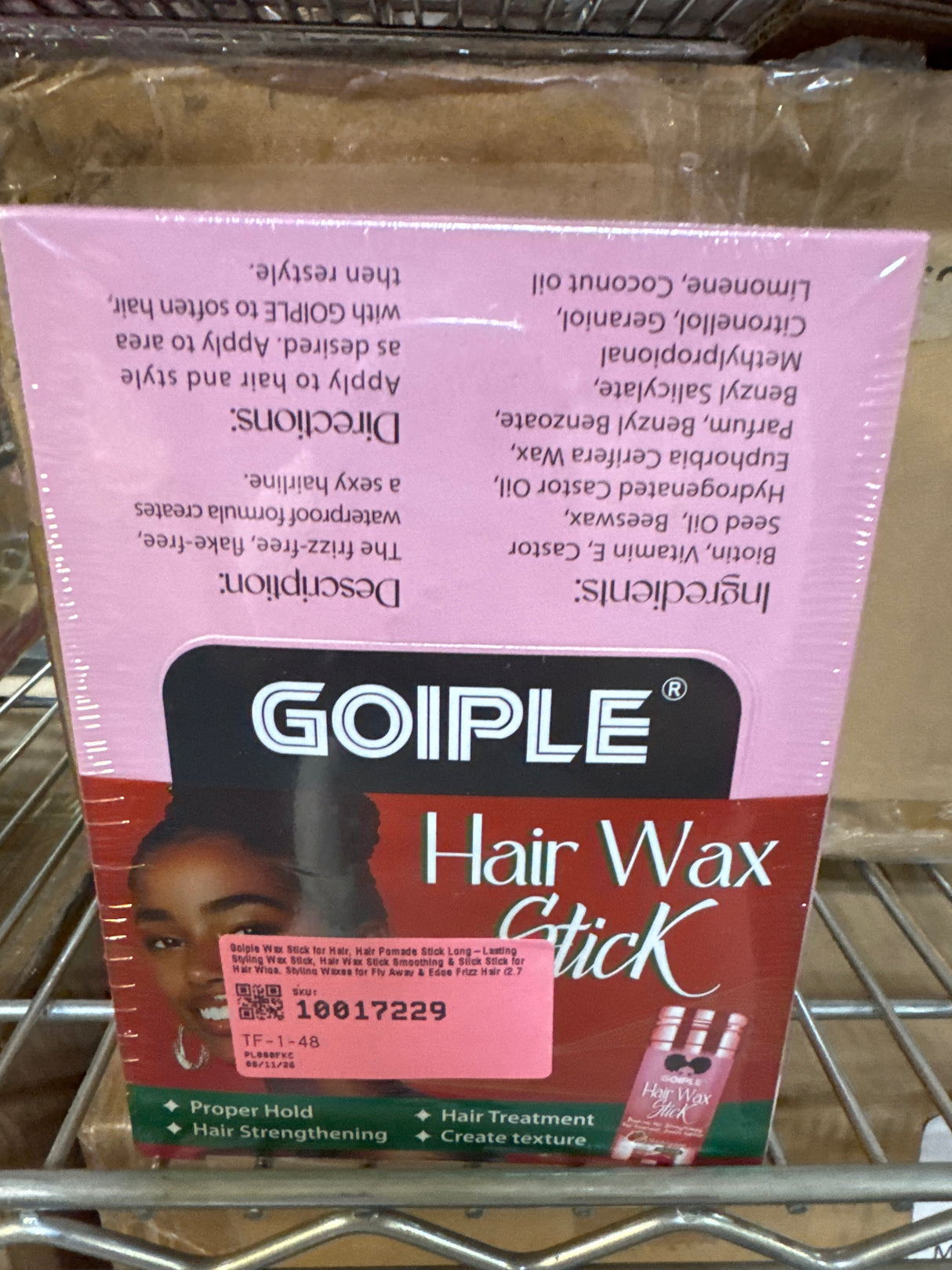 Goiple Wax Stick for Hair, Hair Pomade Stick Long-Lasting Styling Wax Stick, Hair Wax Stick Smoothing & Slick Stick for Hair Wigs, Styling Waxes for Fly Away & Edge Frizz Hair (2.7 oz) Strawberry Scent
