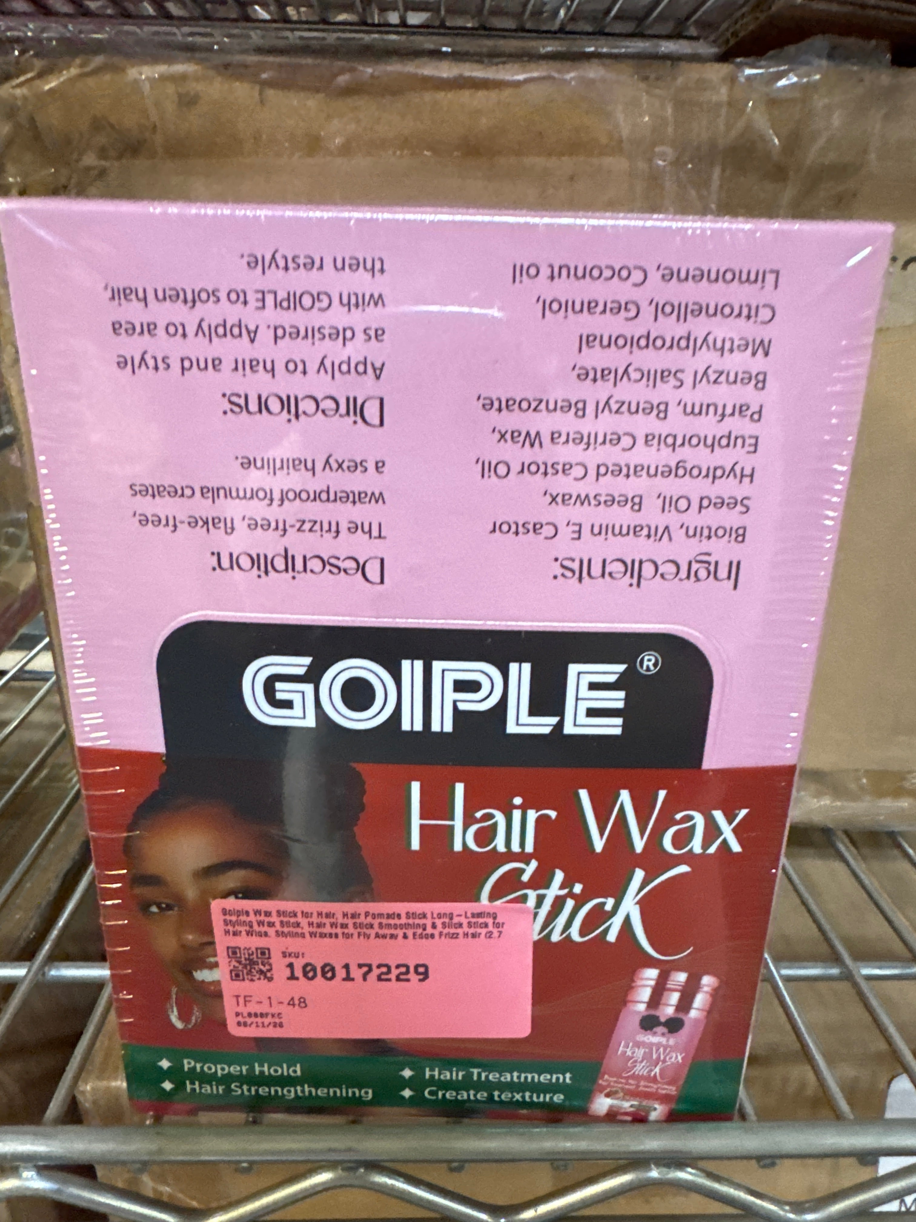 Goiple Wax Stick for Hair, Hair Pomade Stick Long-Lasting Styling Wax Stick, Hair Wax Stick Smoothing & Slick Stick for Hair Wigs, Styling Waxes for Fly Away & Edge Frizz Hair (2.7 oz) Strawberry Scent