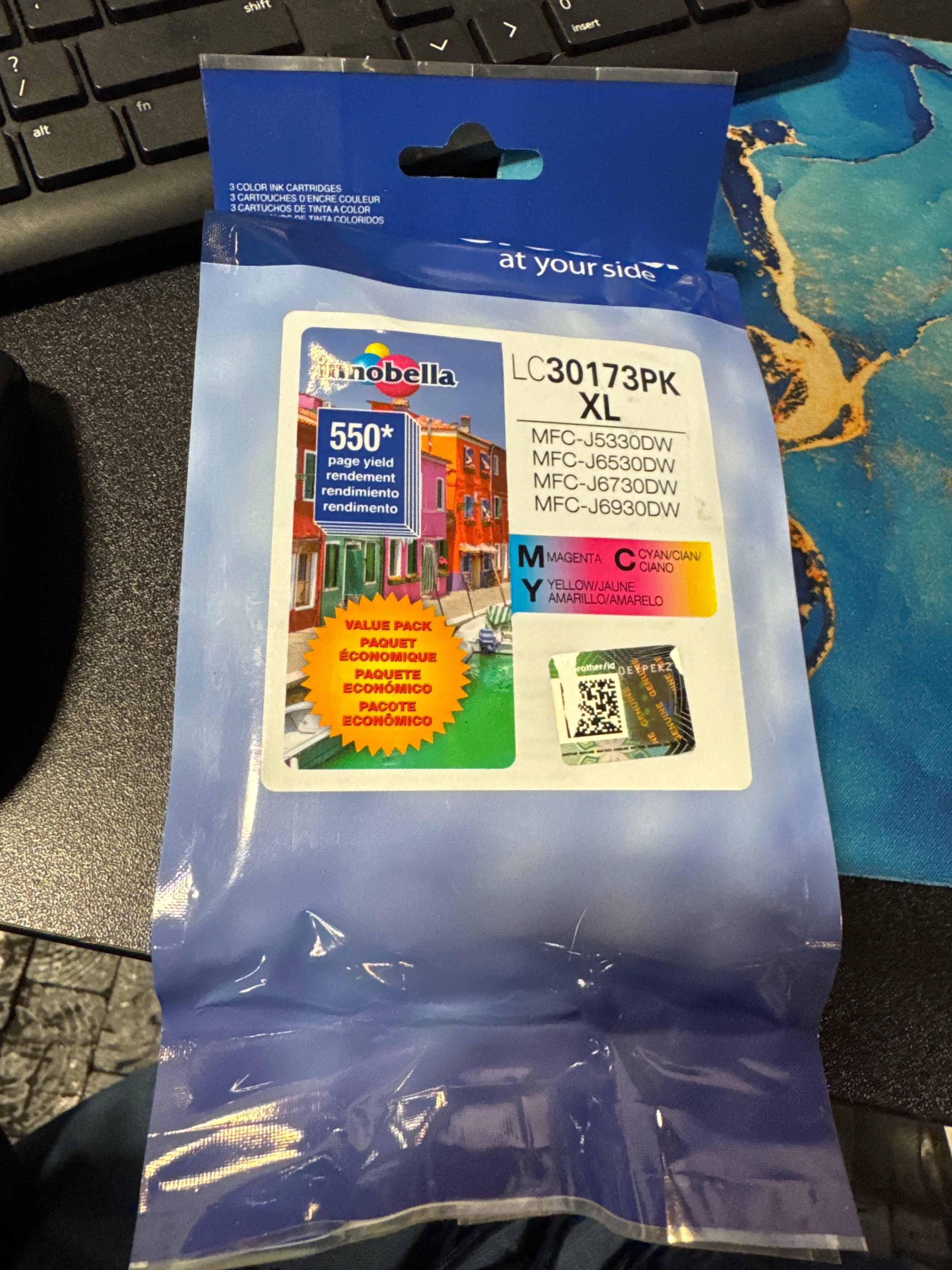Brother Printer LC30173PK High Yield XL 3 Pack Ink Cartridges- 1 Ea: Cyan/Magenta/Yellow Ink