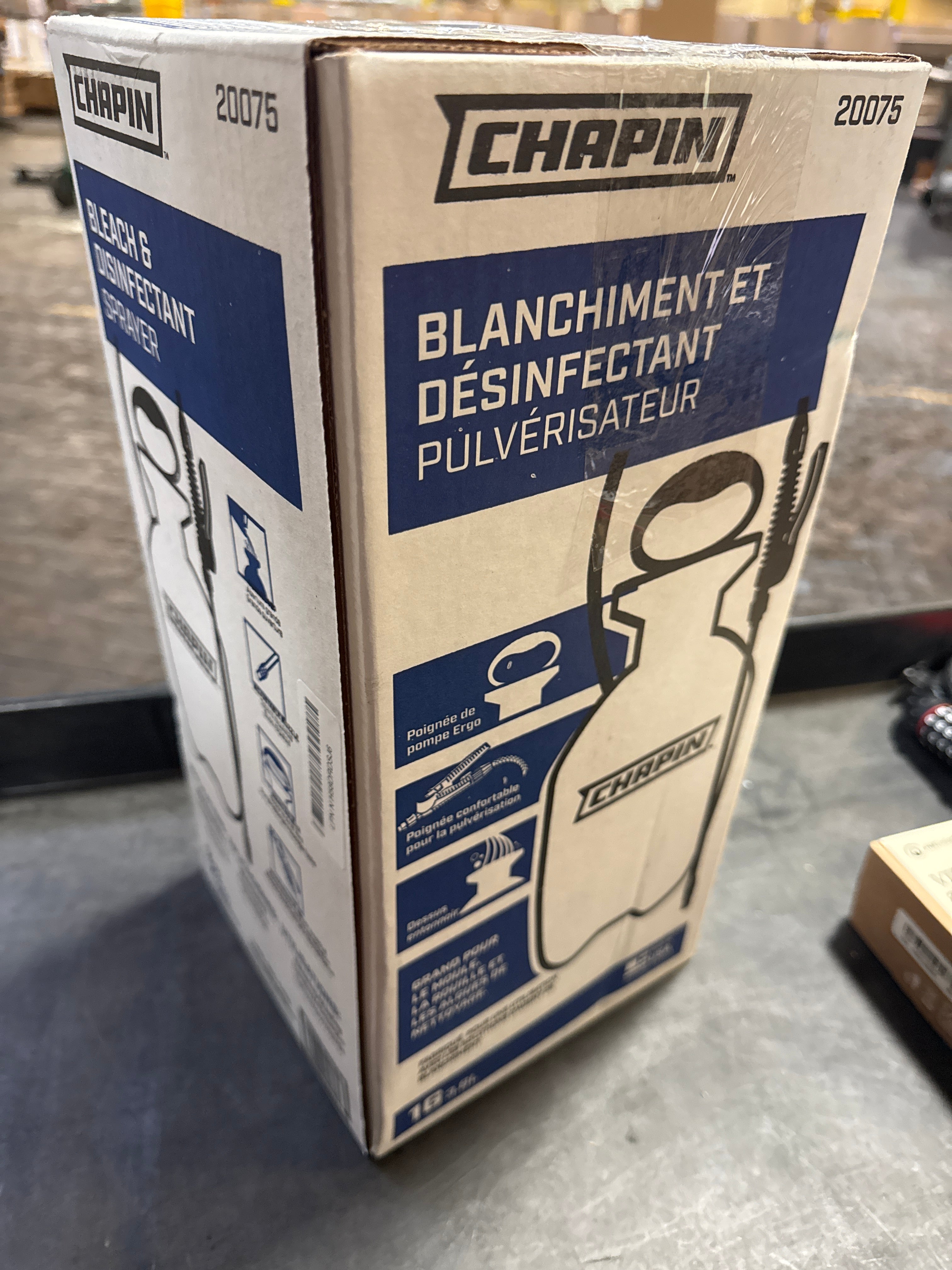 Chapin 20075 Disinfectant Bleach Sprayer, 1 Gallon, Made in The USA, Adjustable Cone Nozzle, Compatible with Bleach Solutions and Fungicides, Translucent White