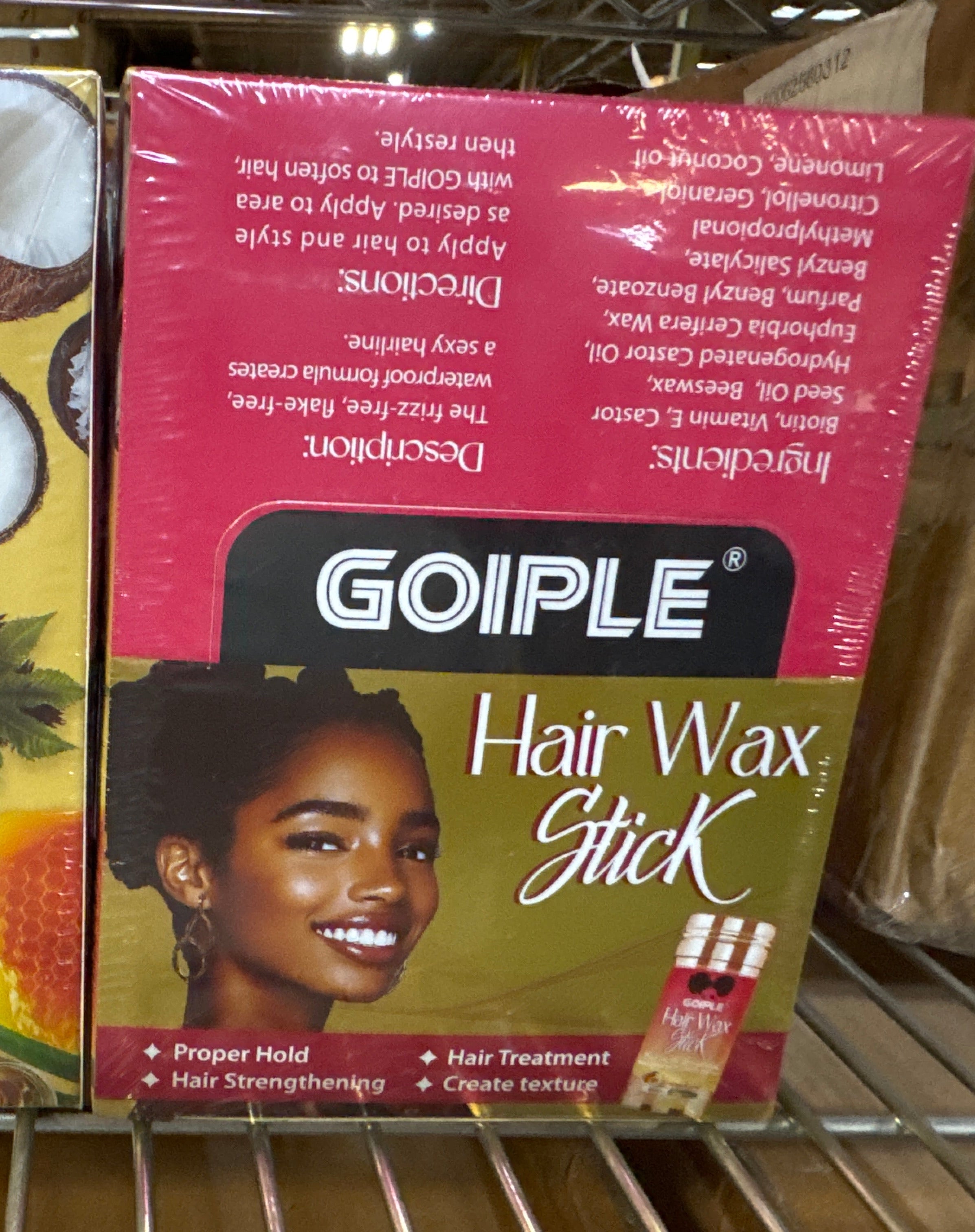 Goiple Wax Stick for Hair, Hair Pomade Stick Long-Lasting Styling Wax Stick, Hair Wax Stick Smoothing & Slick Stick for Hair Wigs, Styling Waxes for Fly Away & Edge Frizz Hair (2.7 oz) Fresh Peach Scent