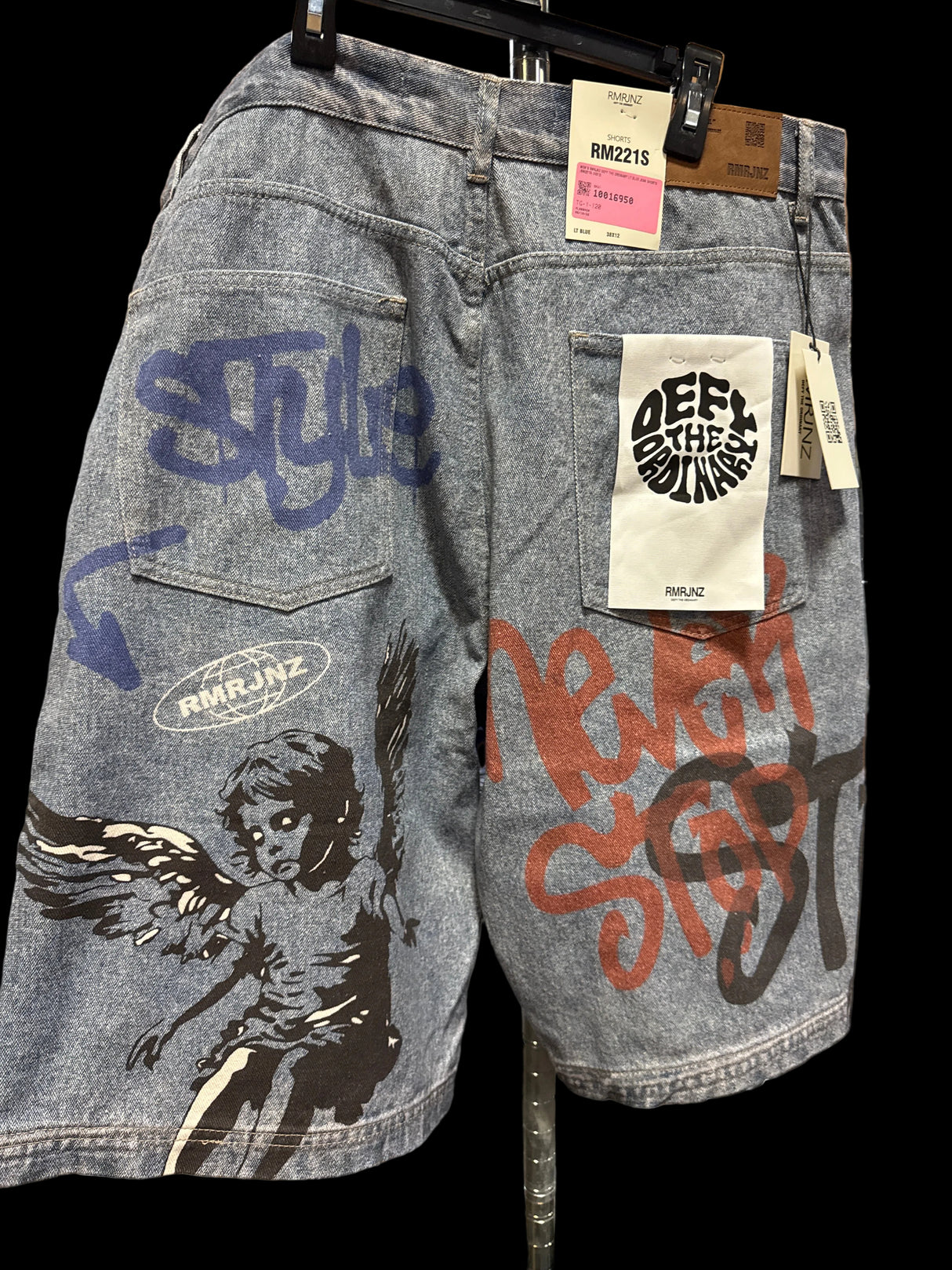 MEN'S RMRJNZ DEFY THE ORDINARY LT BLUE JEAN SHORTS (RM221S) 40X12