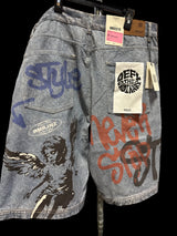 MEN'S RMRJNZ DEFY THE ORDINARY LT BLUE JEAN SHORTS (RM221S) 40X12