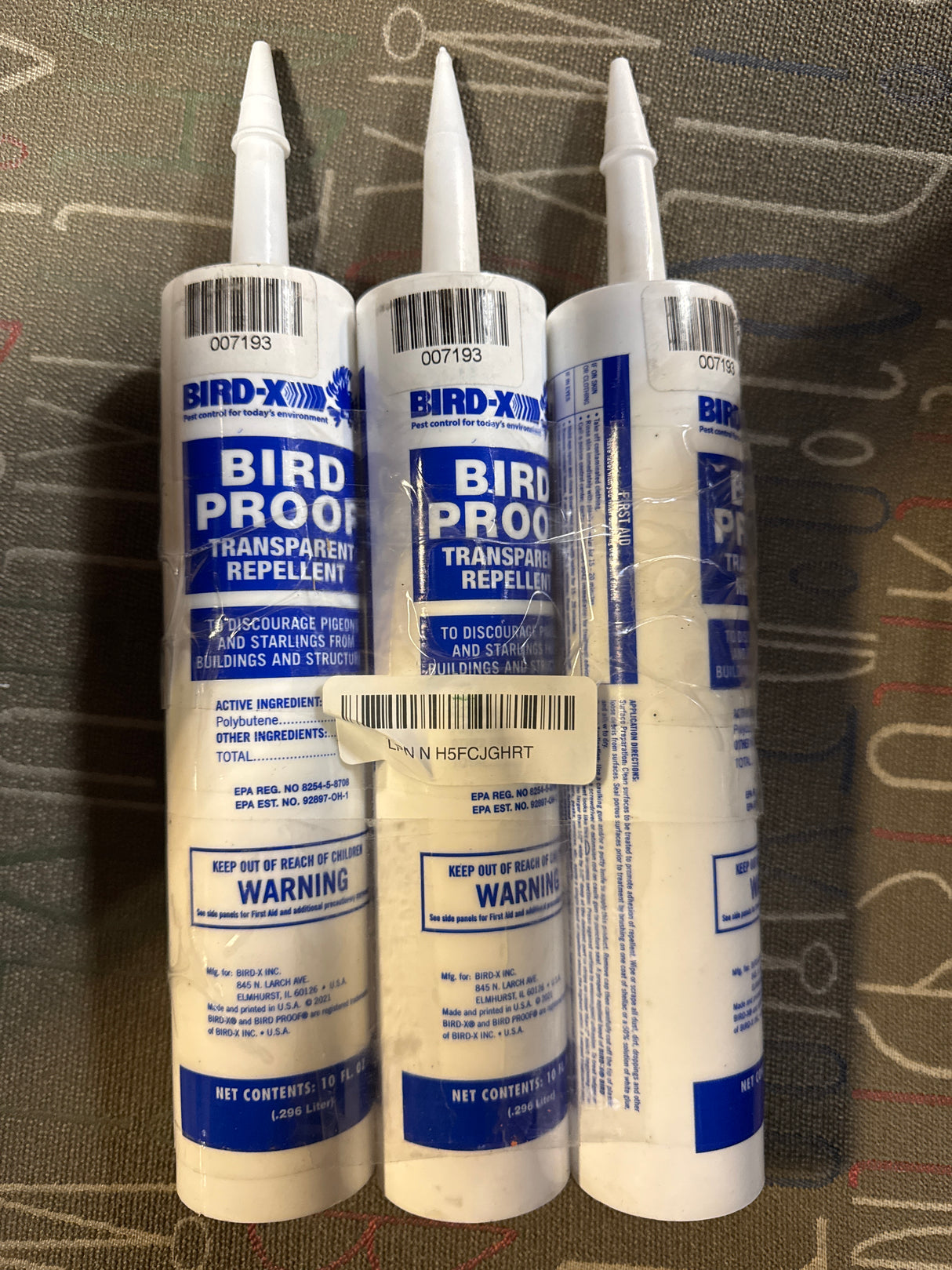 Bird-X Bird Proof Gel, Sticky and Transparent Clear Gel, Long-Lasting and Easy to Use, Each Tube Covers 10 Linear feet, Pack of 3 Tubes (10 fl. oz. Each)