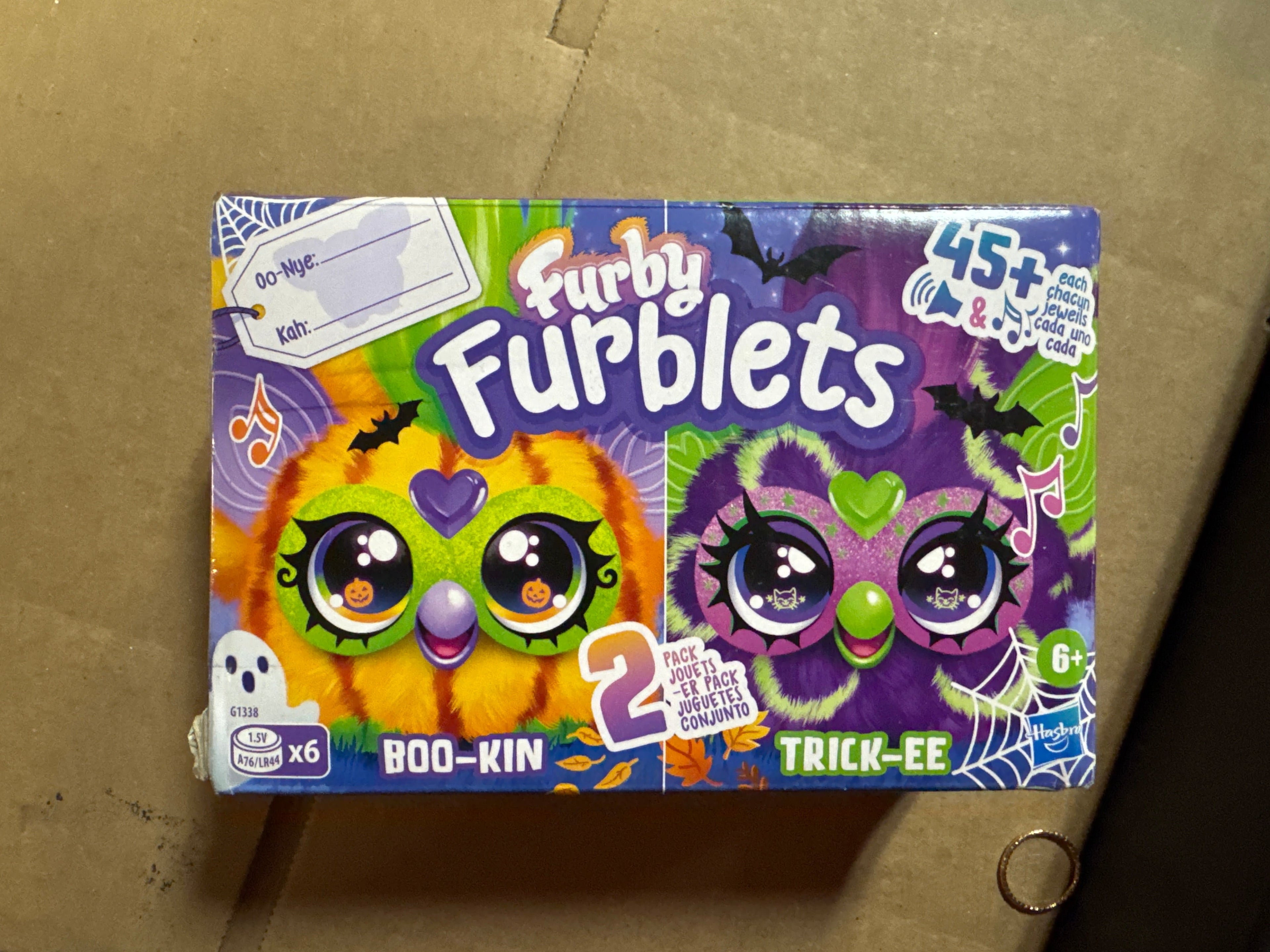 Furby Furblets 2 Pack of Fall Edition Mini Friends Trick-Ee & Boo-Kin, Electronic Plush Toys, Multicolor, Back to School Gifts, Ages 6+