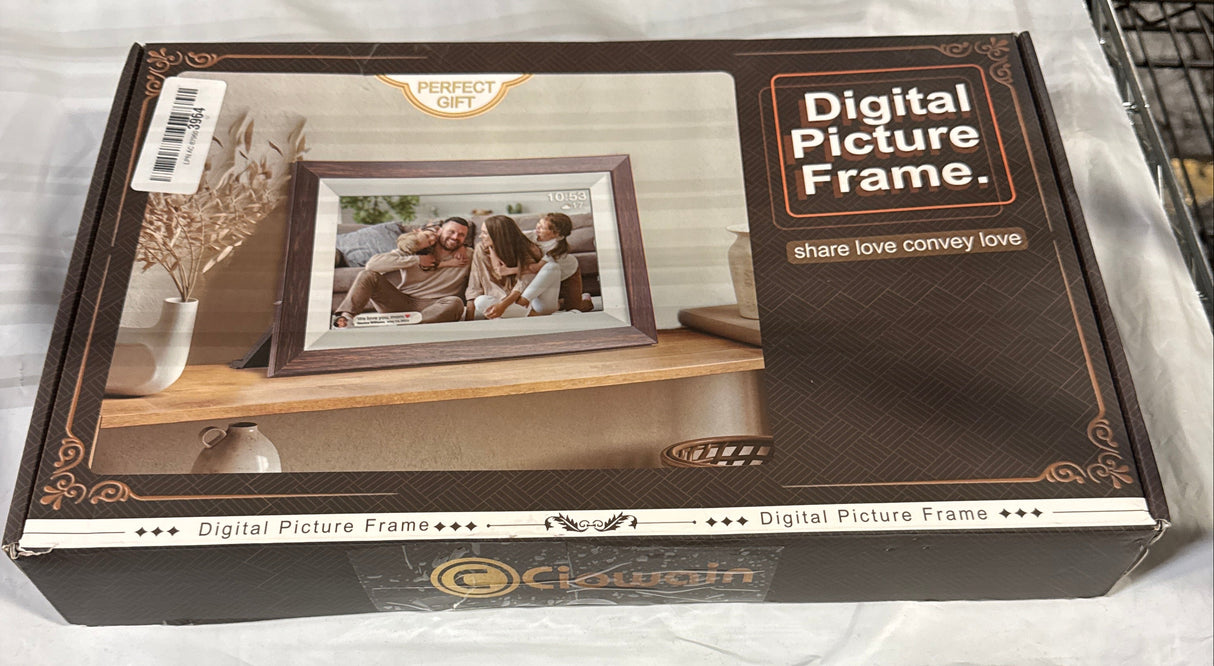 Frameo 10.1" Digital Picture Frame, Smart WiFi Digital Photo Frame with 1280x800 HD IPS Touch Screen 32GB Memory Auto-Rotate Wall Mounted, Share Photos/Videos from Phone Anywhere - Brown