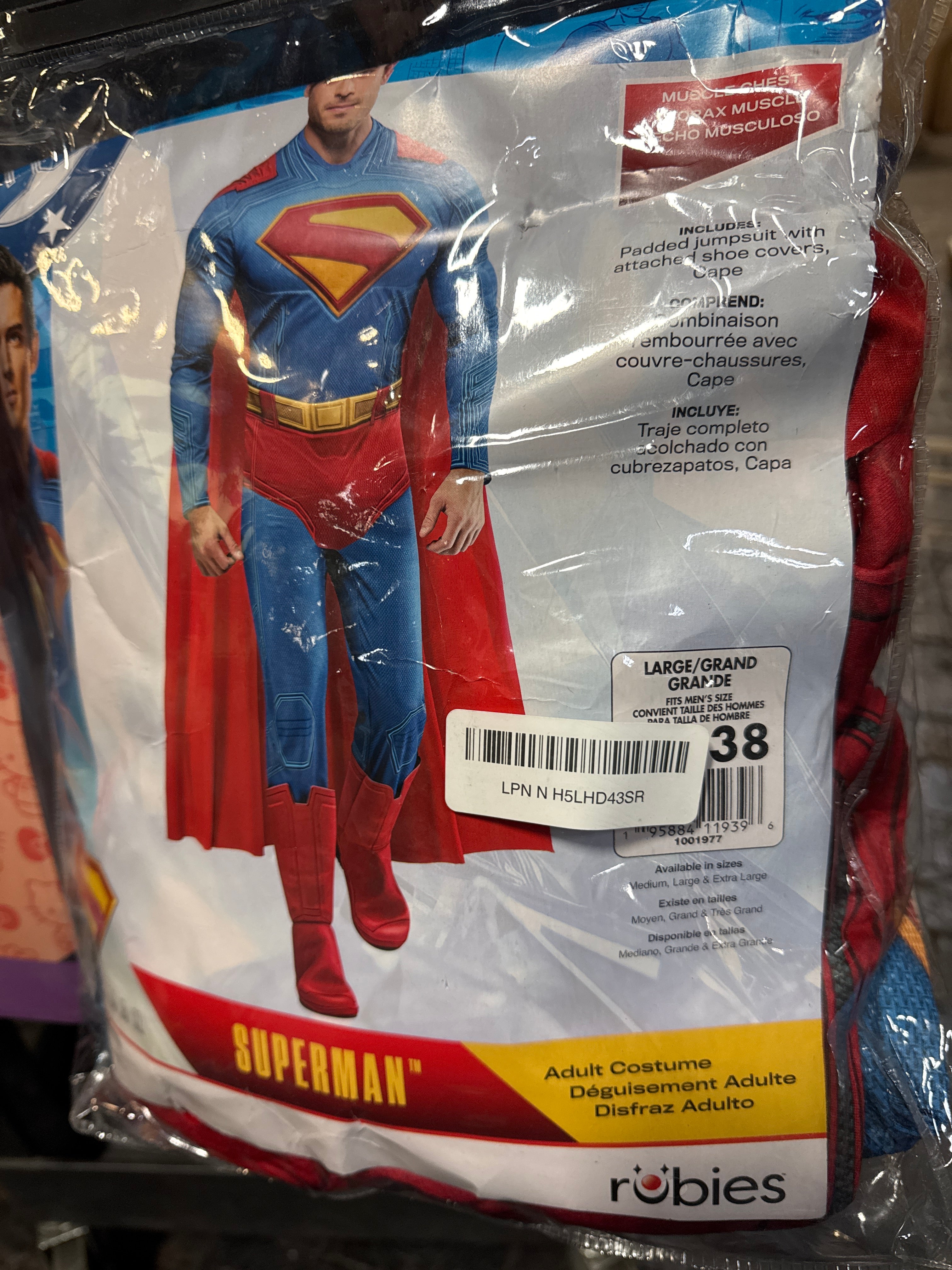 Rubies Men's Superman Movie Superman Deluxe Costume- Large