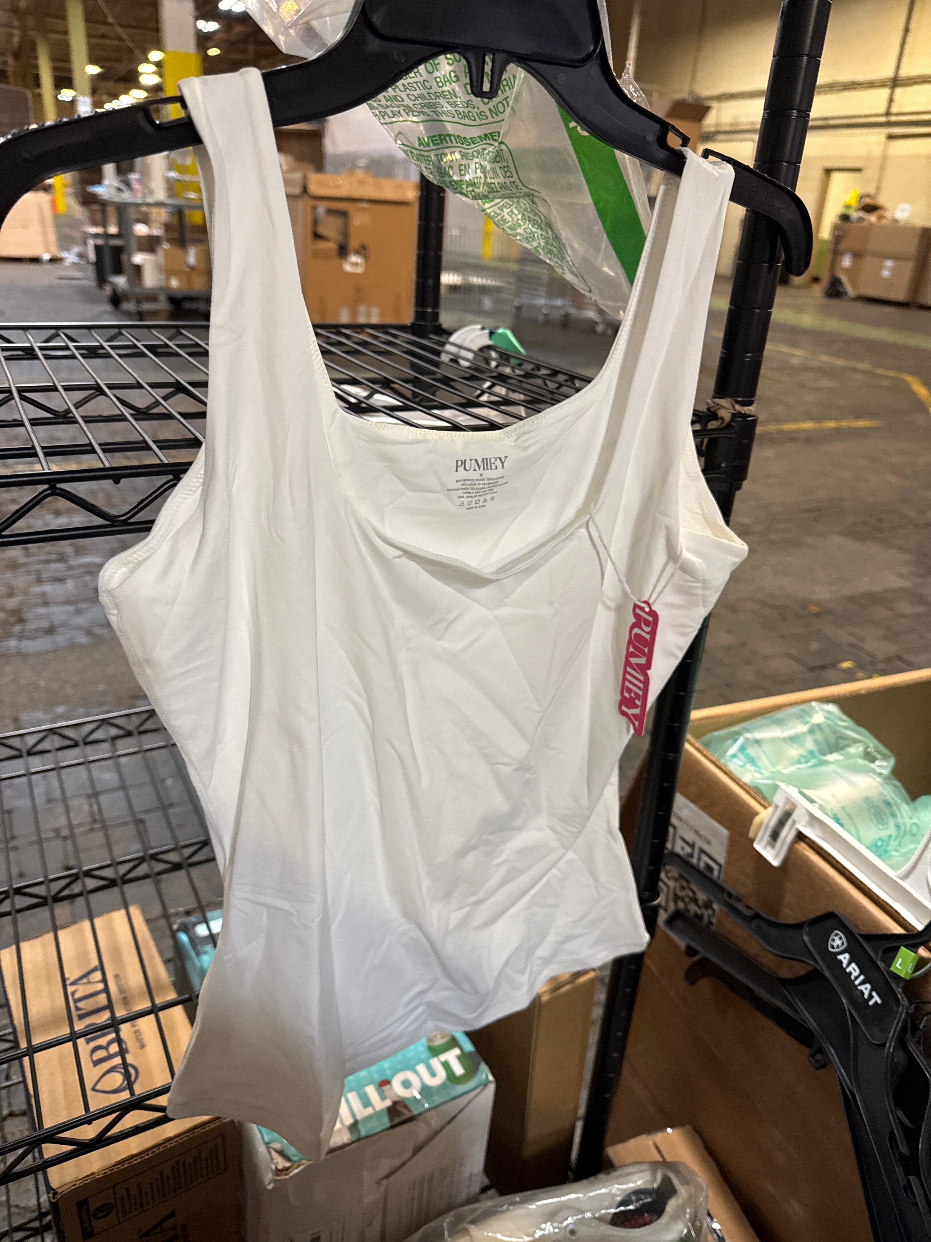 Pumiey Cream Tank Top- Med