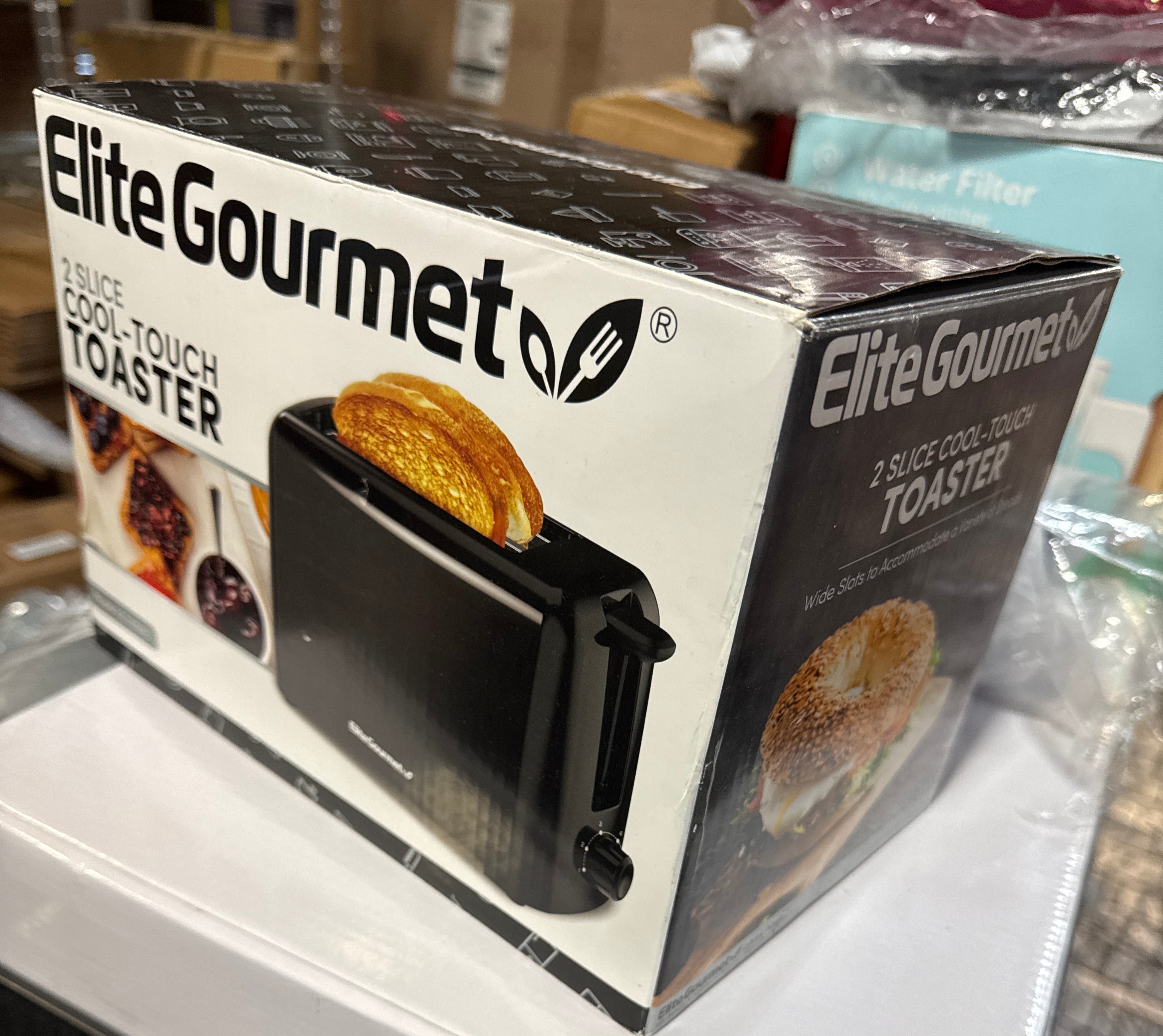 Elite Gourmet ECT1027B Cool Touch Toaster with 6 Temperature Settings & Extra Wi